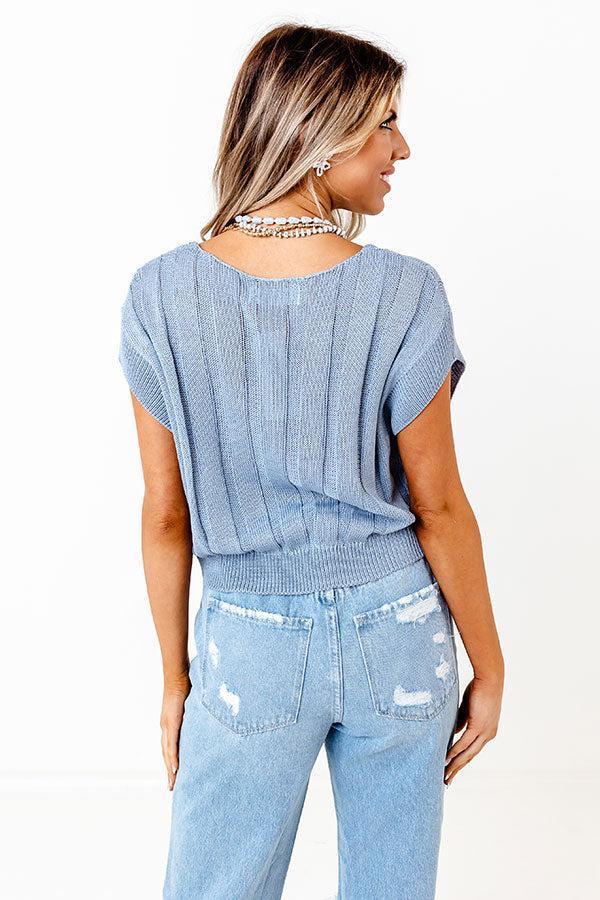 Moonlit Bay Knit Top In Airy Blue Product Image