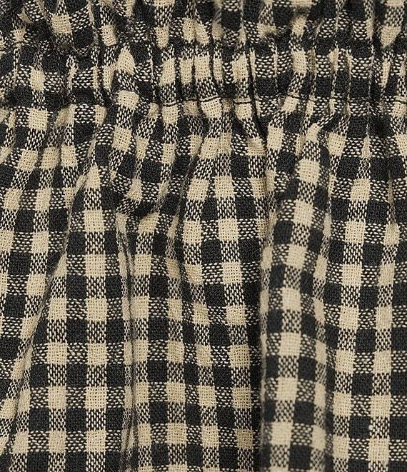 Rumored Parton Short Sleeve Tie-Front Gingham Top Product Image