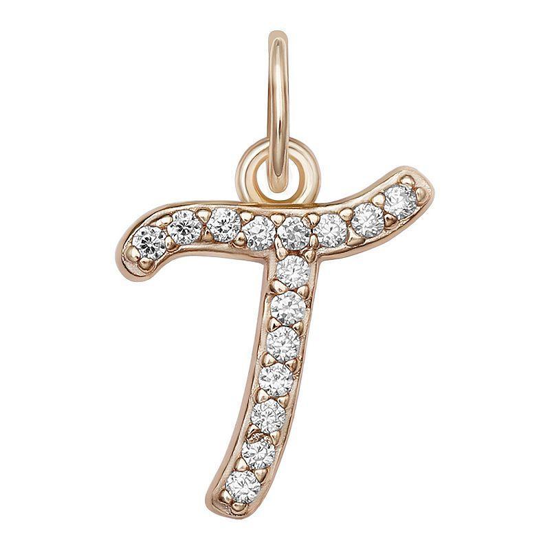 LC Lauren Conrad Sterling Silver Cubic Zirconia Initial Charm, Womens, Sterling Silver X Product Image