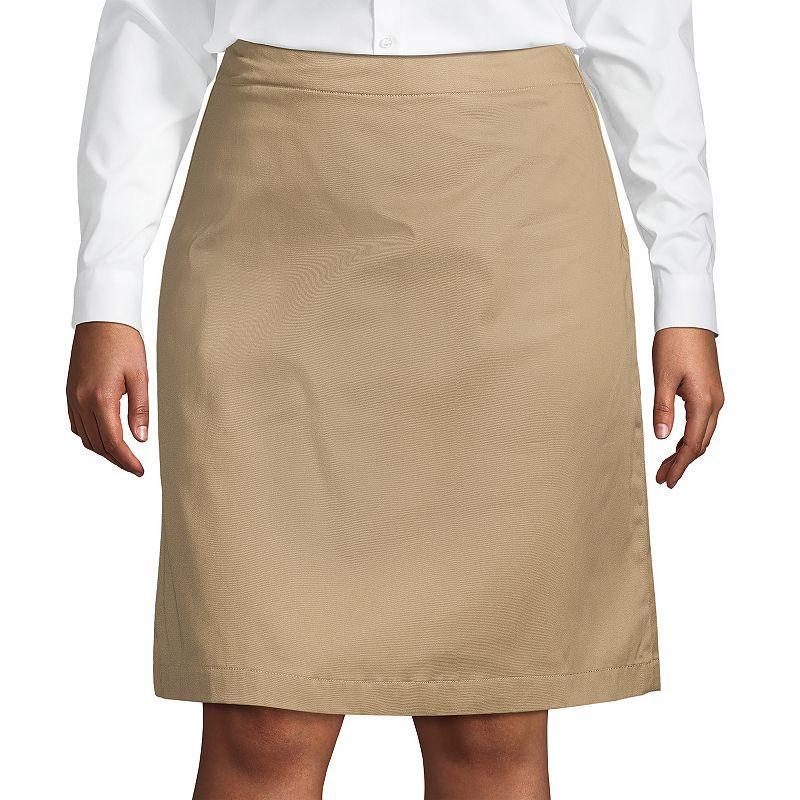 Plus Size Lands End School Uniform Blend Chino Skort, Womens Green Product Image