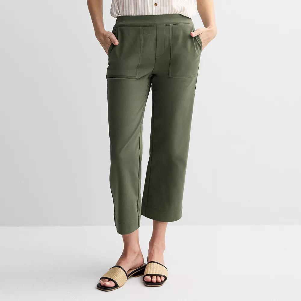 Women's Croft & Barrow® Effortless Utility Cropped Pants, Size: 14, Olive Green Product Image