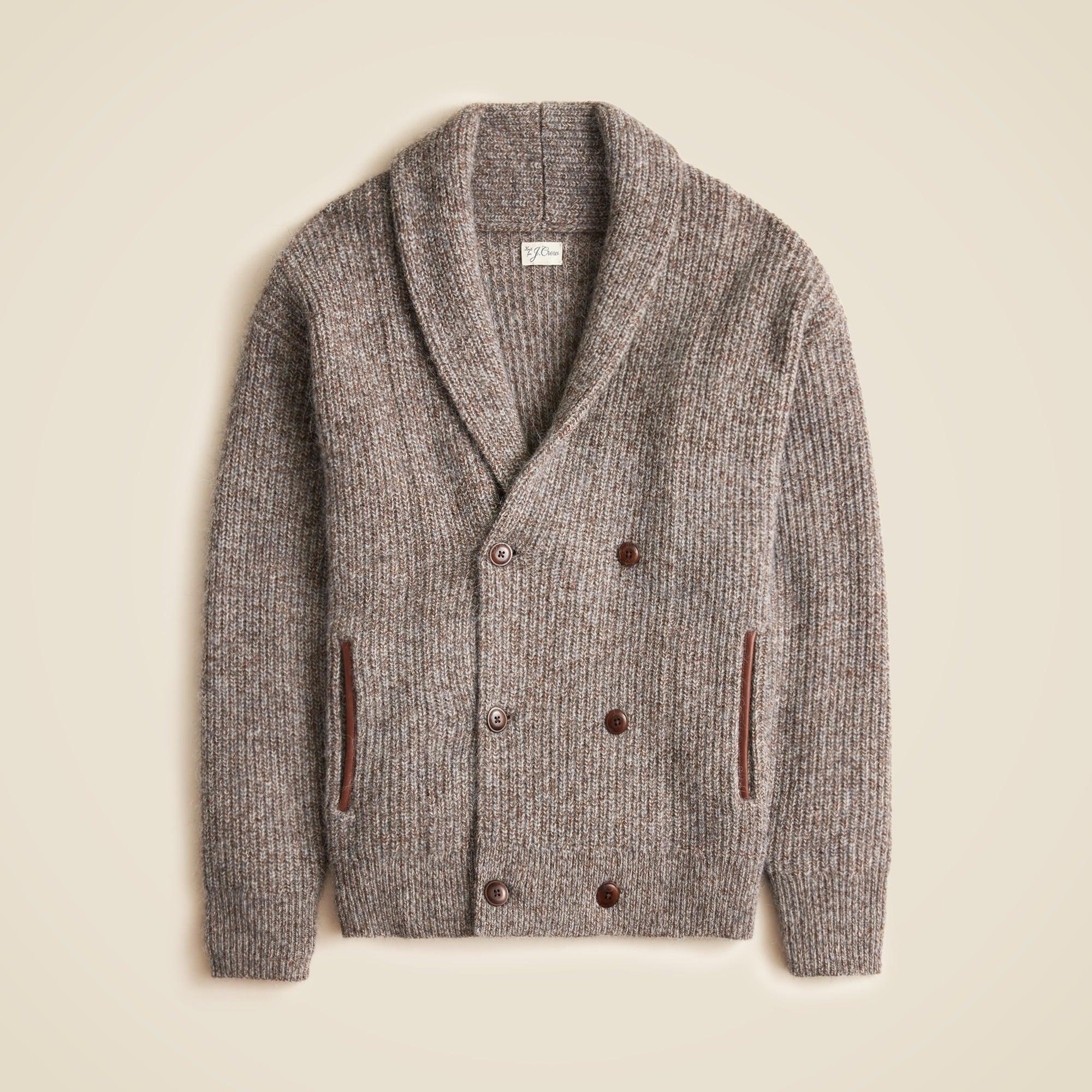 Double-breasted shawl-collar cardigan sweater in wool blend Product Image