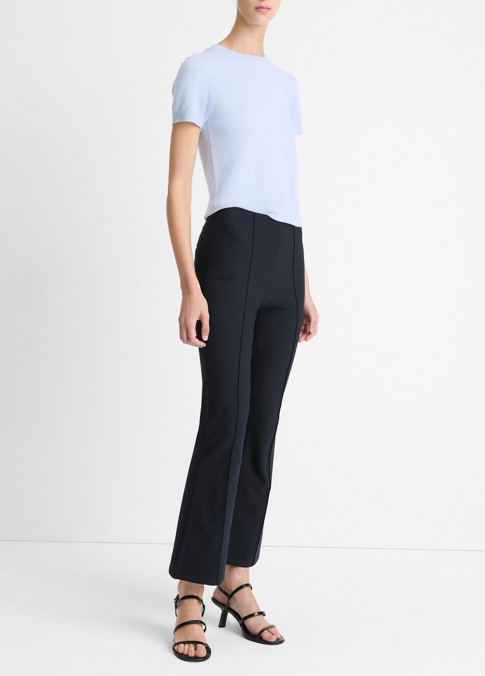 Mid-Rise Pintuck Crop Flare Pant Product Image