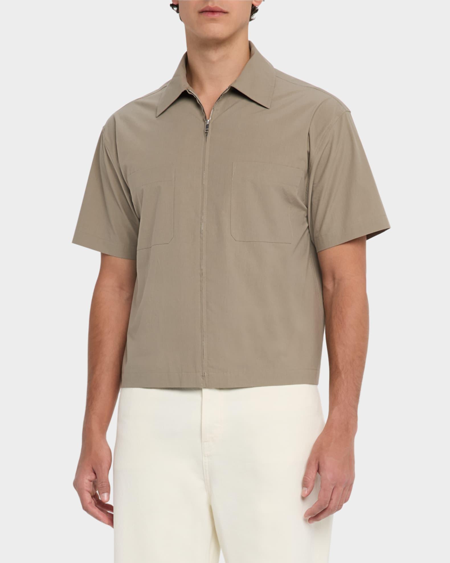 Mens Light Poplin Zip-Front Shirt Product Image