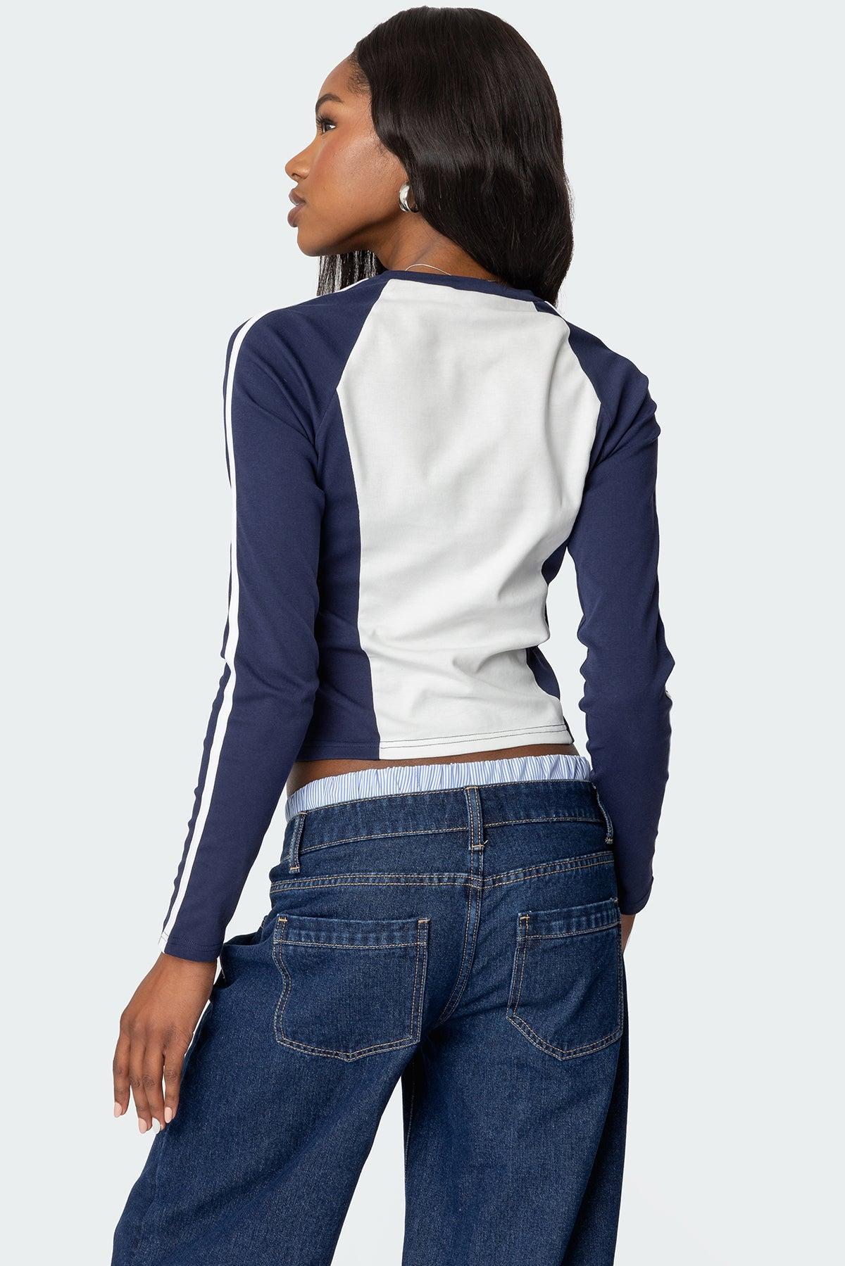 Striped Boxer Detail Low Rise Baggy Jeans Product Image