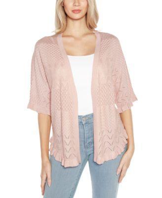 Belldini Womens Ruffled Shirttail Hem Cardigan Product Image