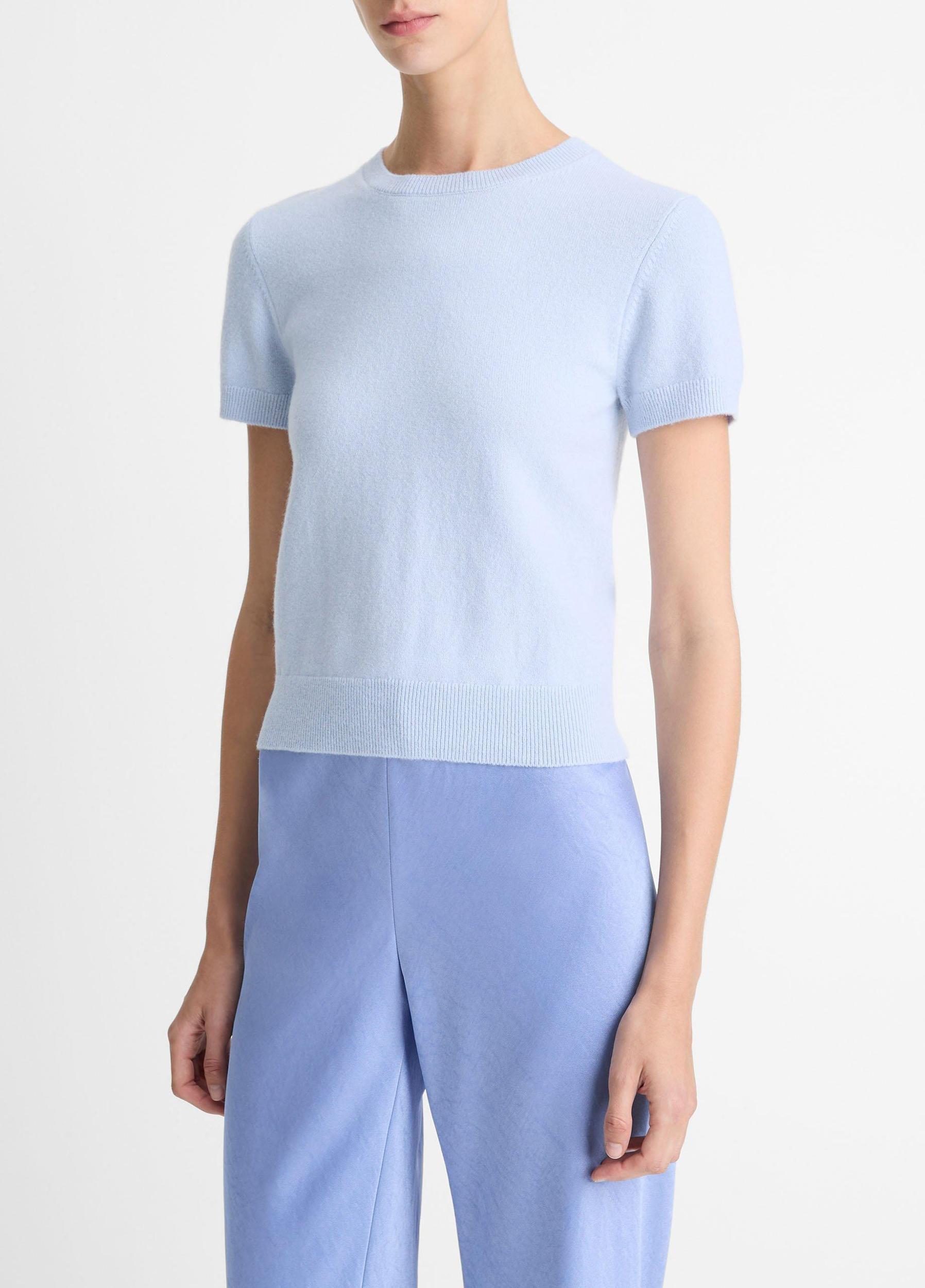 Womens Wool & Cashmere-Blend Short-Sleeve Sweater Vince Product Image