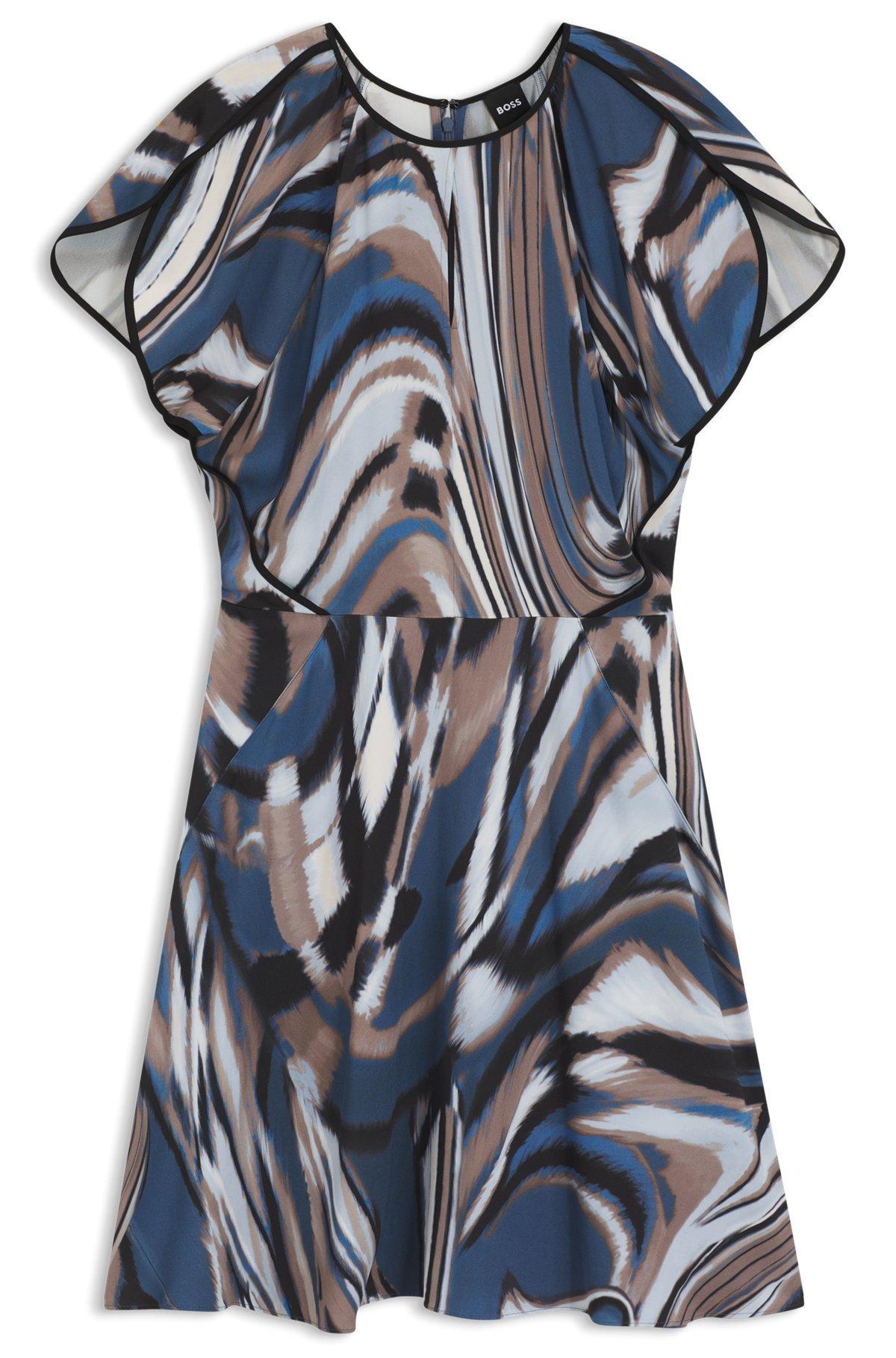 Satin dress with swirl print Product Image