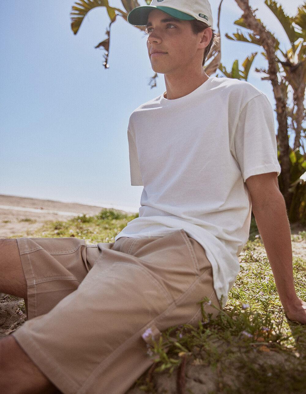 RSQ Mens Utility Canvas Shorts - SAND Product Image