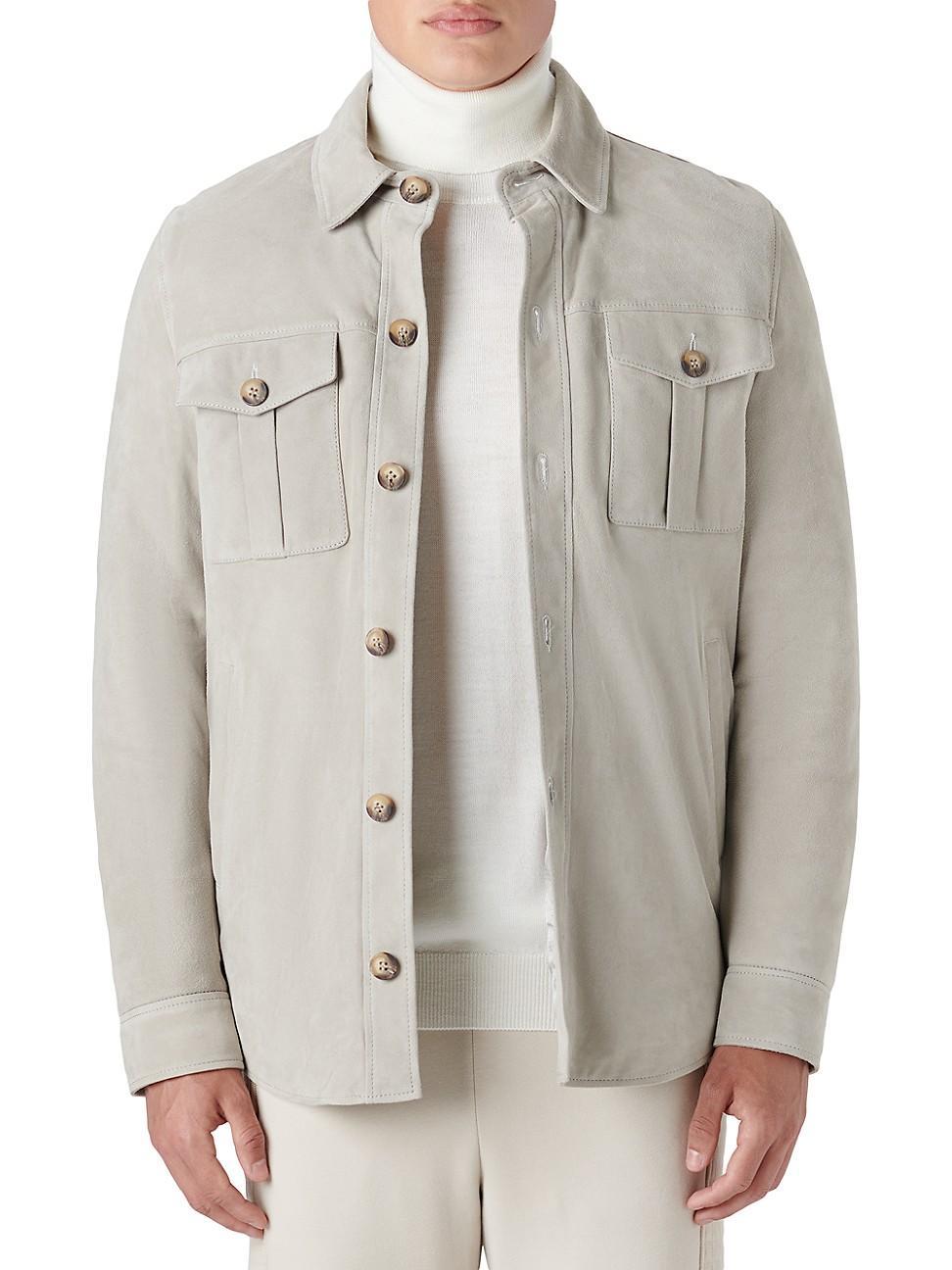 Mens Suede Shirt Jacket Product Image