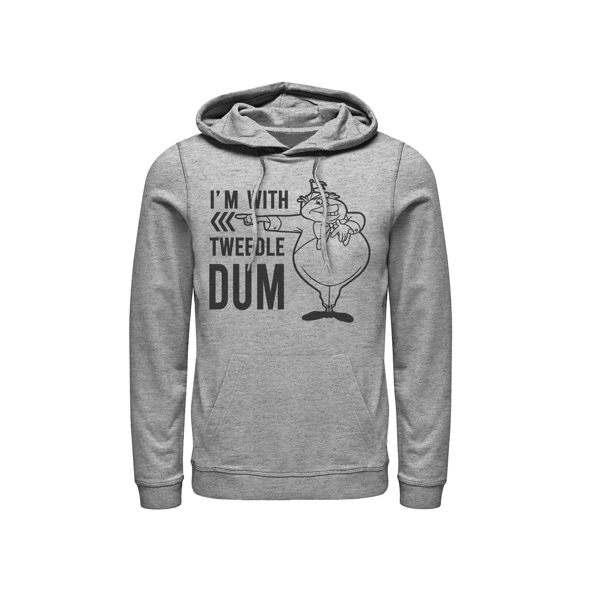 Disney's Alice In Wonderland I'm With Tweedledum Men's Hoodie, Size: Large, Athletic Grey Product Image