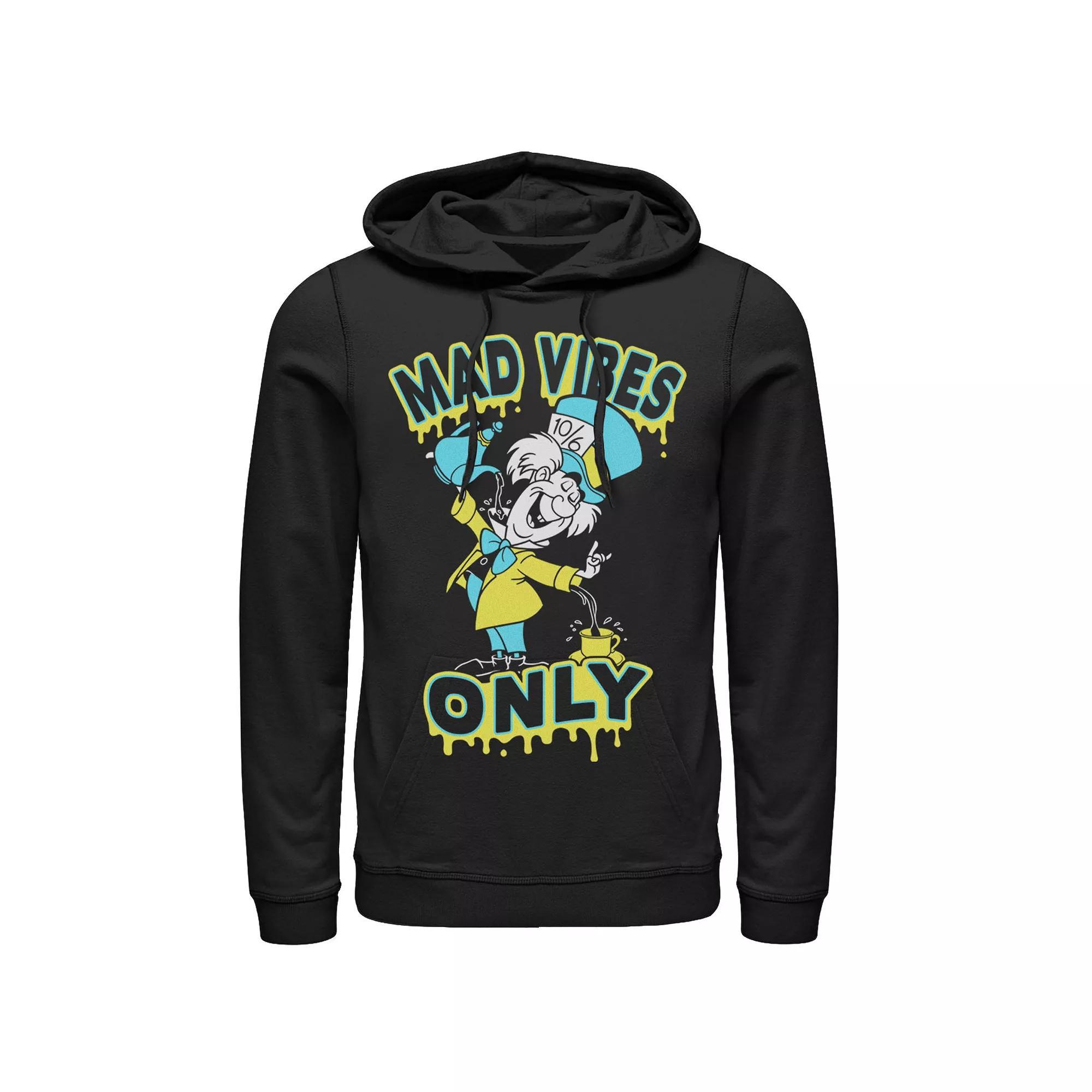 Disney's Alice In Wonderland Mad Hatter Mad Vibes Only Men's Hoodie, Size: XXL, Black Product Image