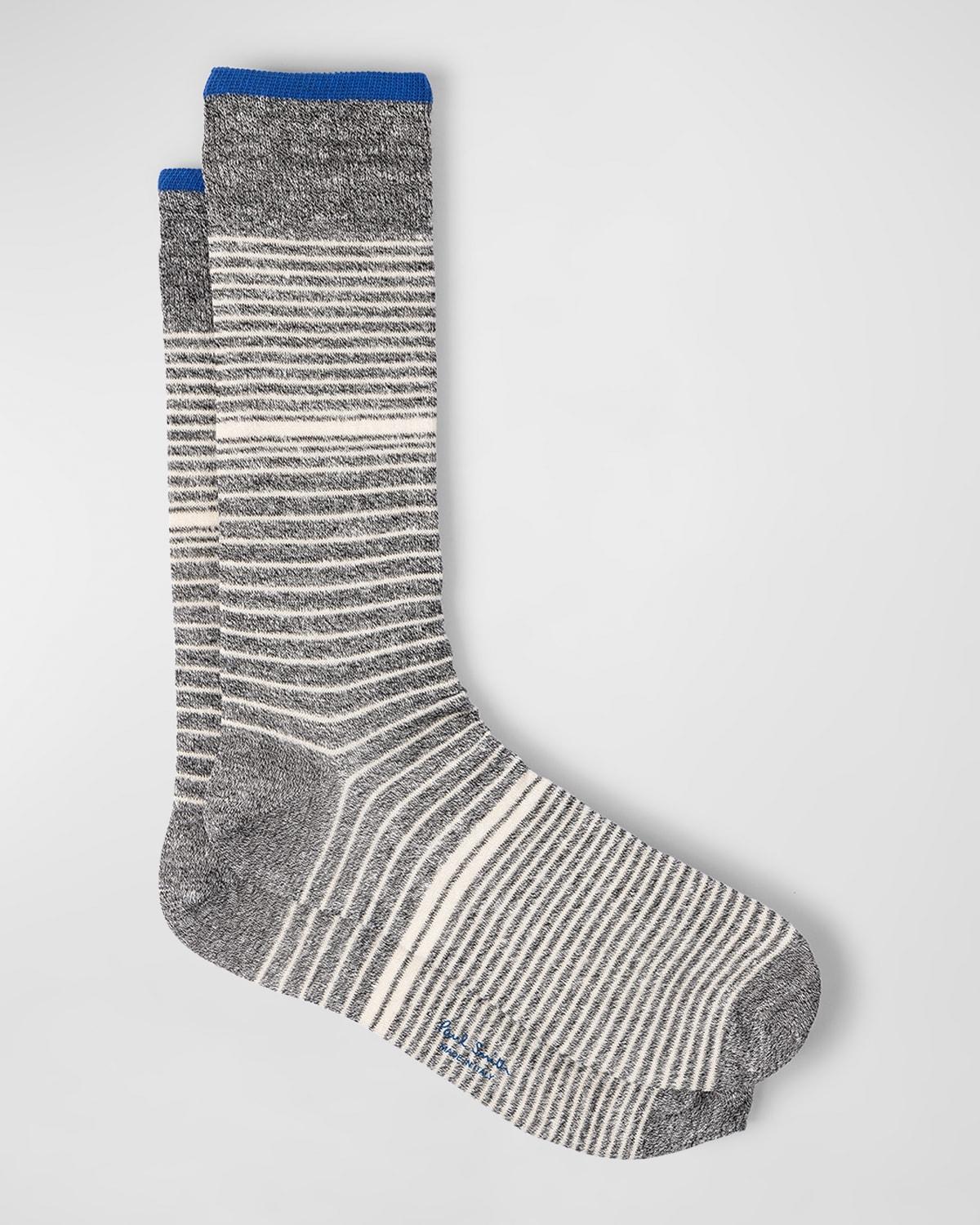 Mens Elliot Stripe Melange Crew Socks Product Image