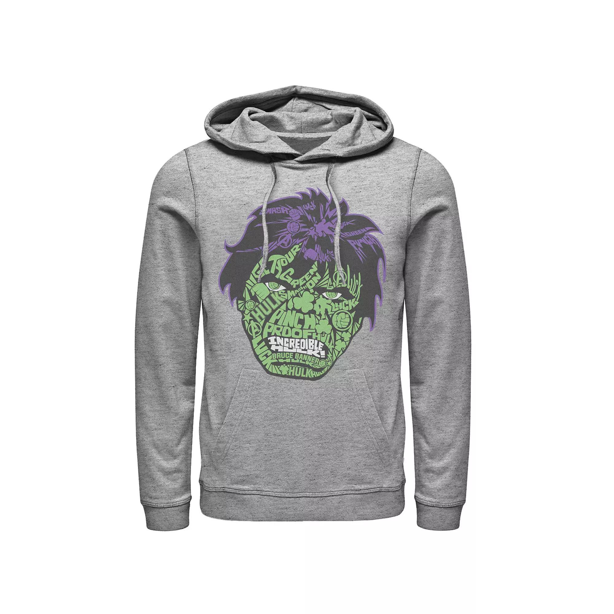Men's Marvel Hulk St. Patty's Head Build Up Fill Hoodie,  Product Image