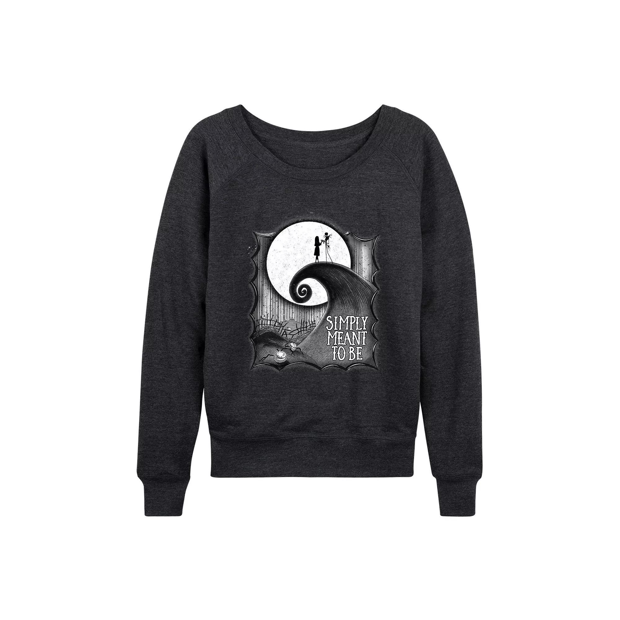 Disney's Nightmare Before Christmas Jack & Sally Women's Simply To Be French Terry Long Sleeve Tee,  Product Image