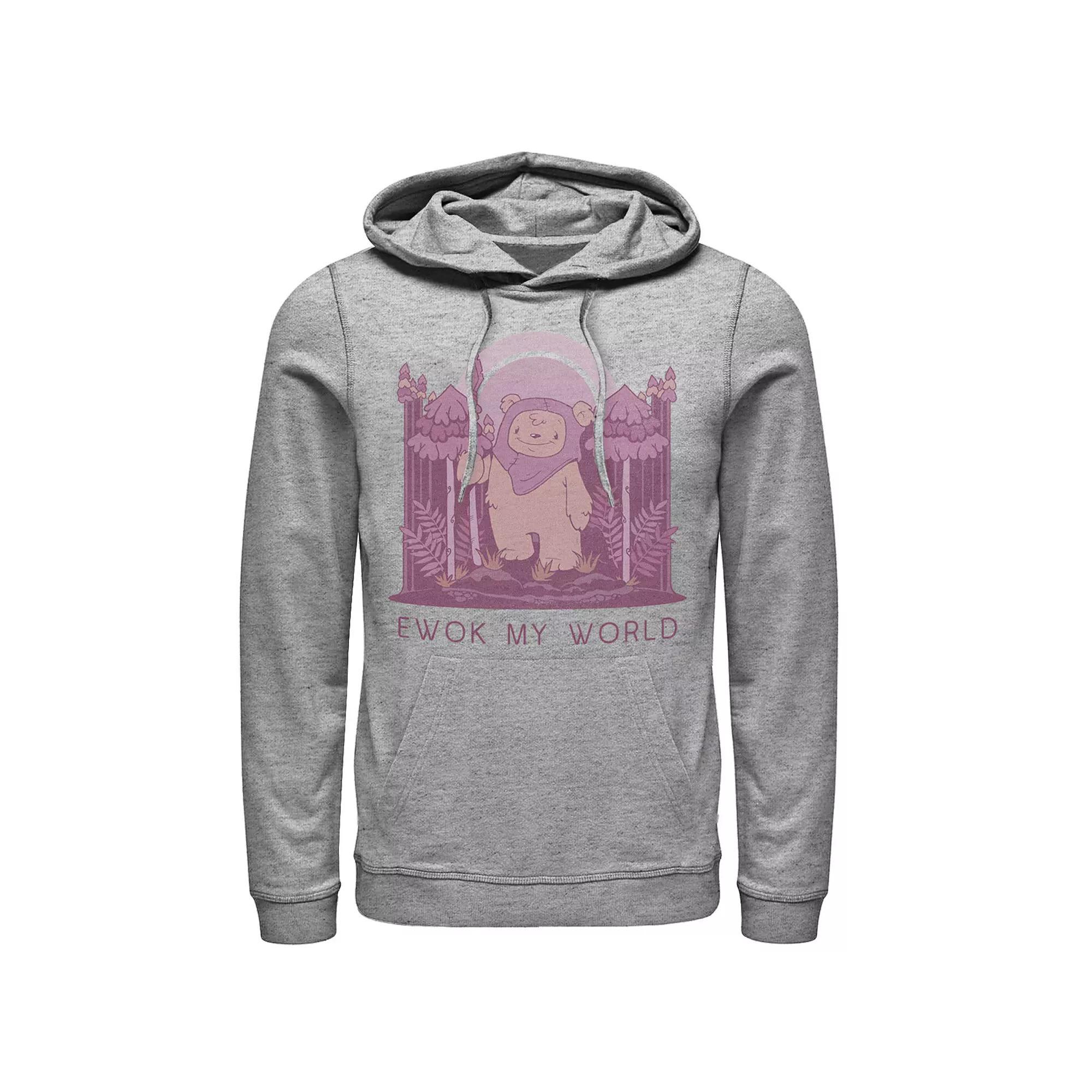 Men's Star Wars "Ewok My World" Hoodie, Size: Medium, Athletic Grey Product Image