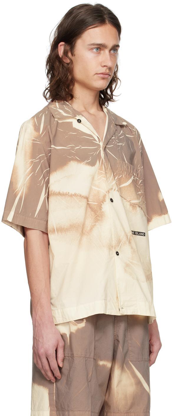 STONE ISLAND Brown Graphic Shirt In V0092 Dove Grey Product Image