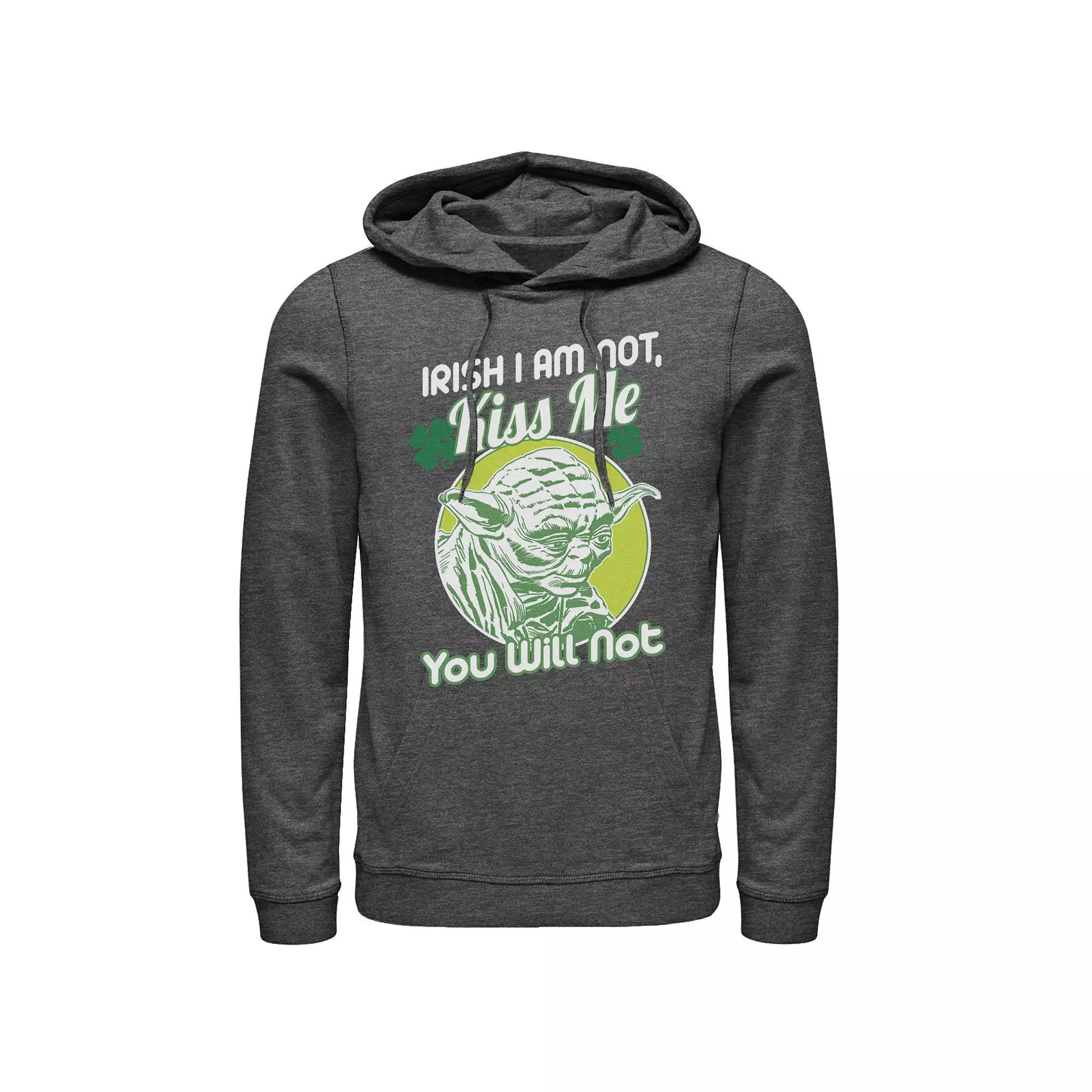 Men's Star Wars Yoda St. Patrick's Day Hoodie, Size: Small, Grey Heather Product Image