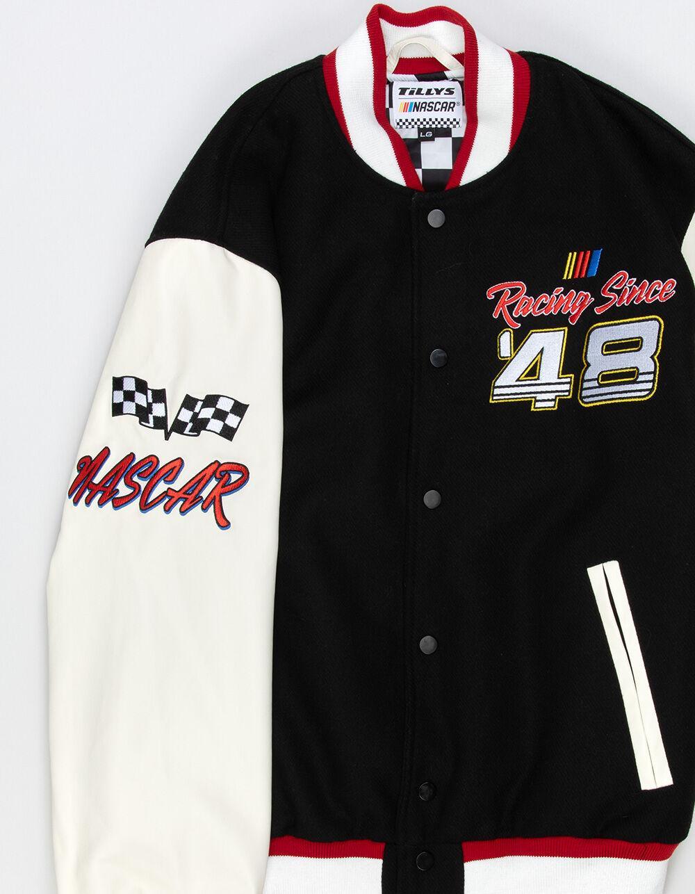TILLYS x NASCAR Racing Team Mens Varsity Jacket - BLACK Product Image