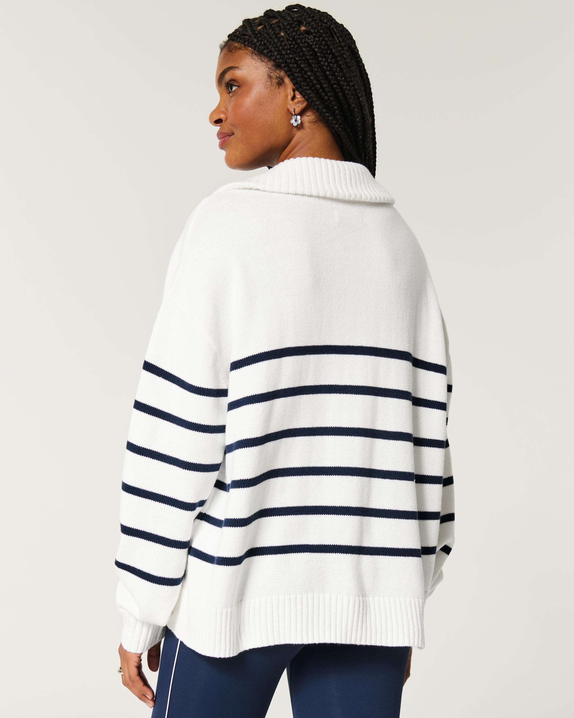 Oversized Half-Zip Graphic Sweater Product Image