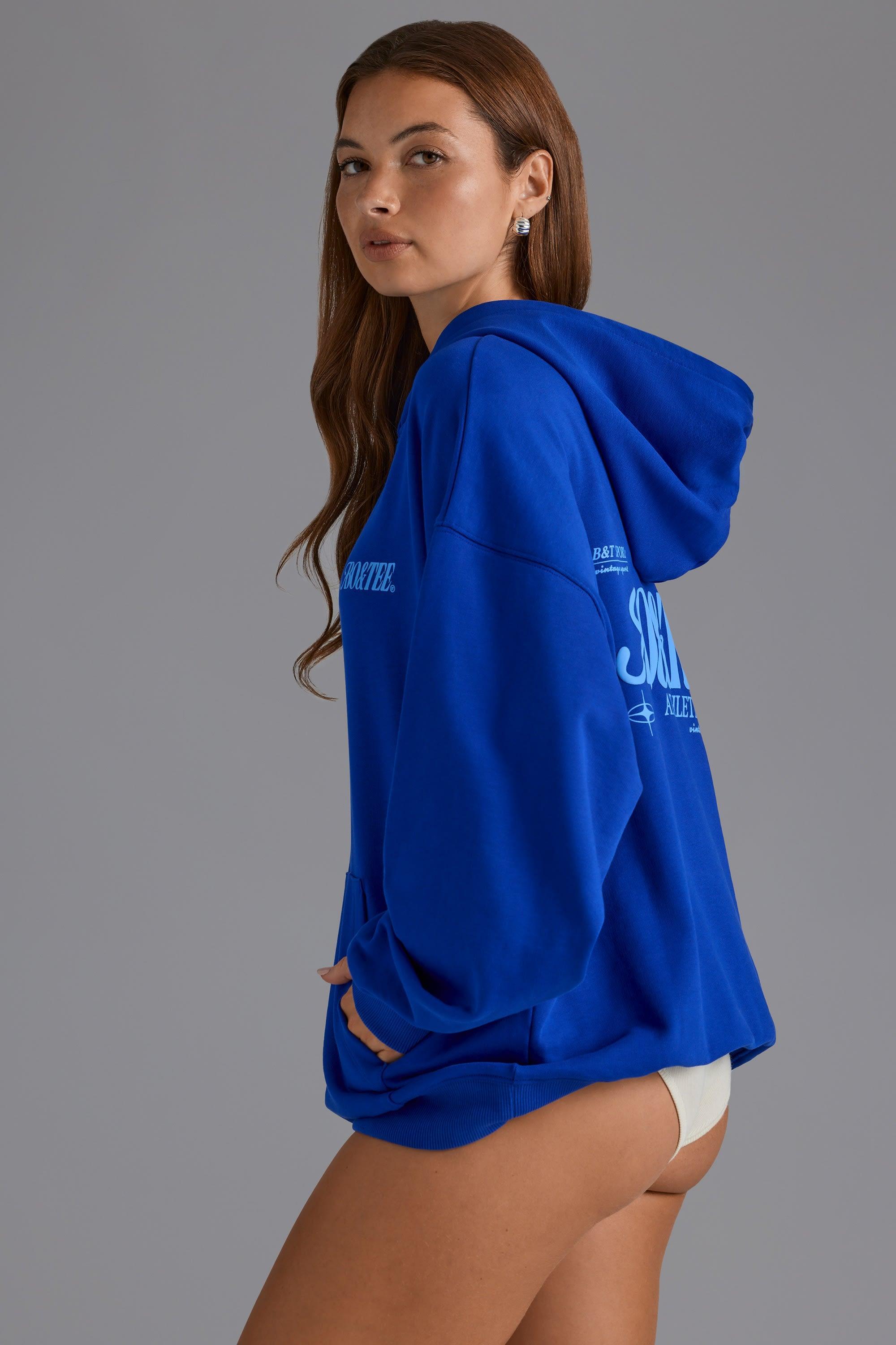 Oversized Hoodie in Royal Blue Product Image