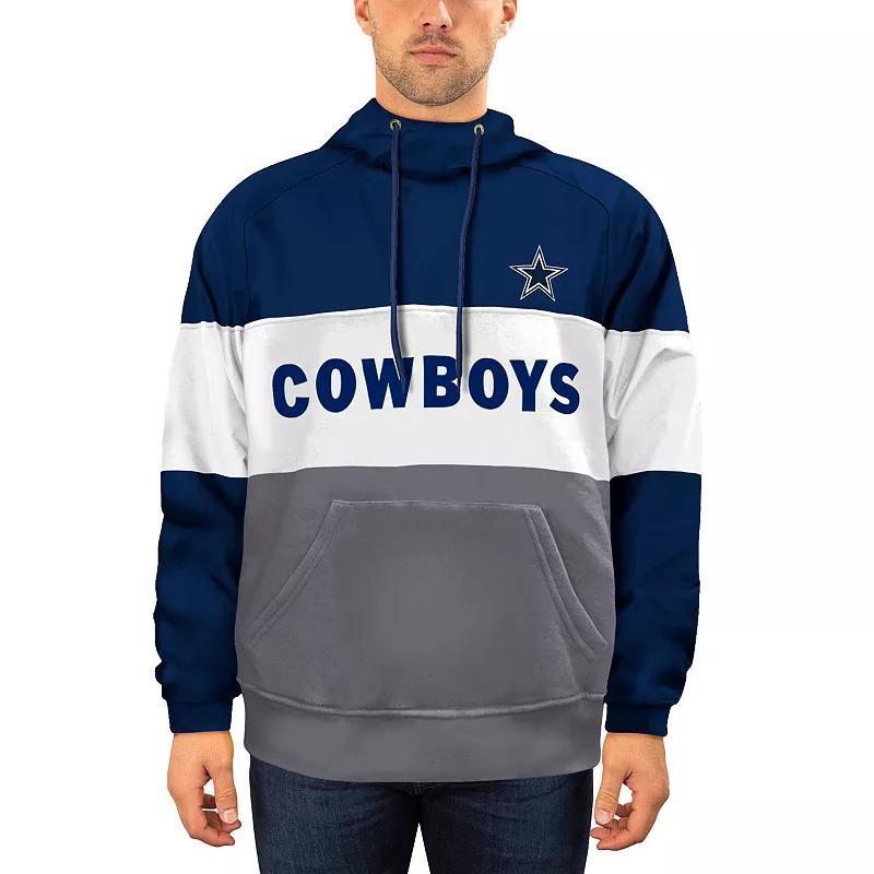 Mens New Era /Gray Dallas Cowboys Big & Tall Fleece Star Team Pullover Hoodie Blue Product Image