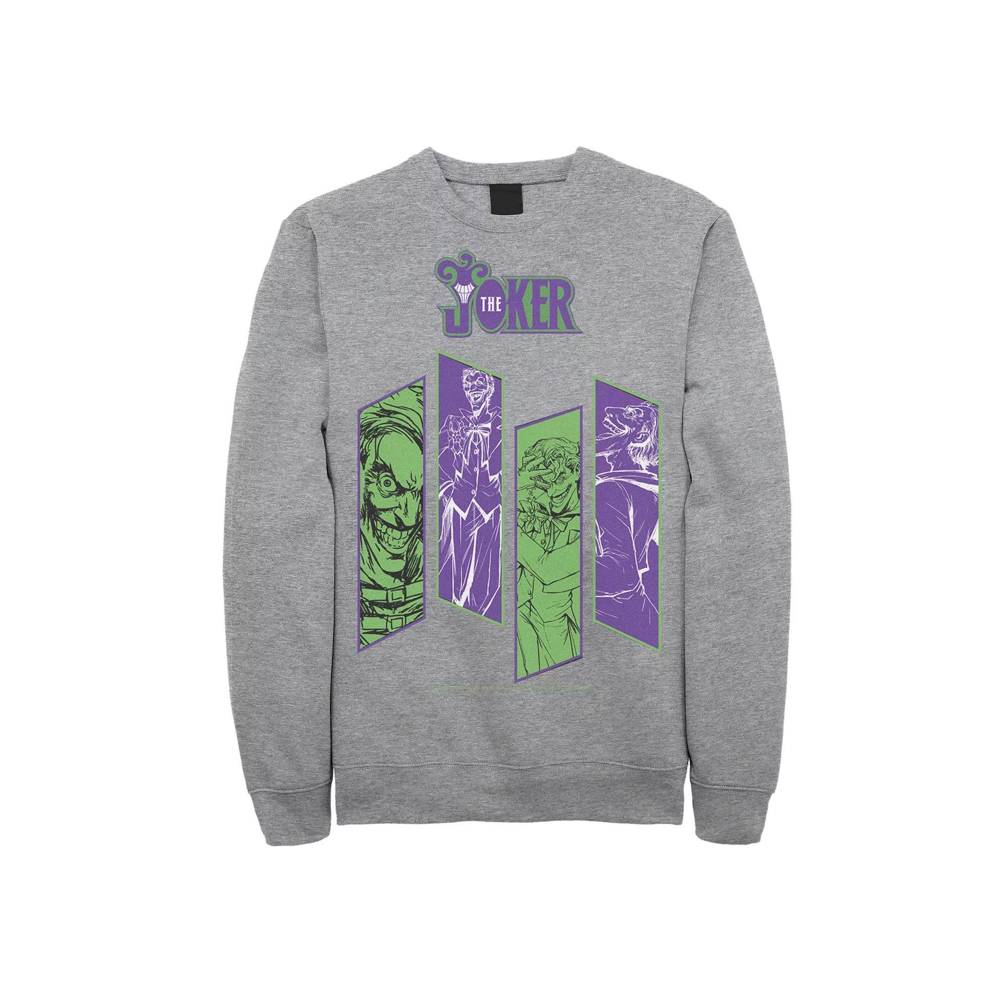 Men's DC Comics The Joker Portrait Panels Graphic Fleece Pullover,  Product Image