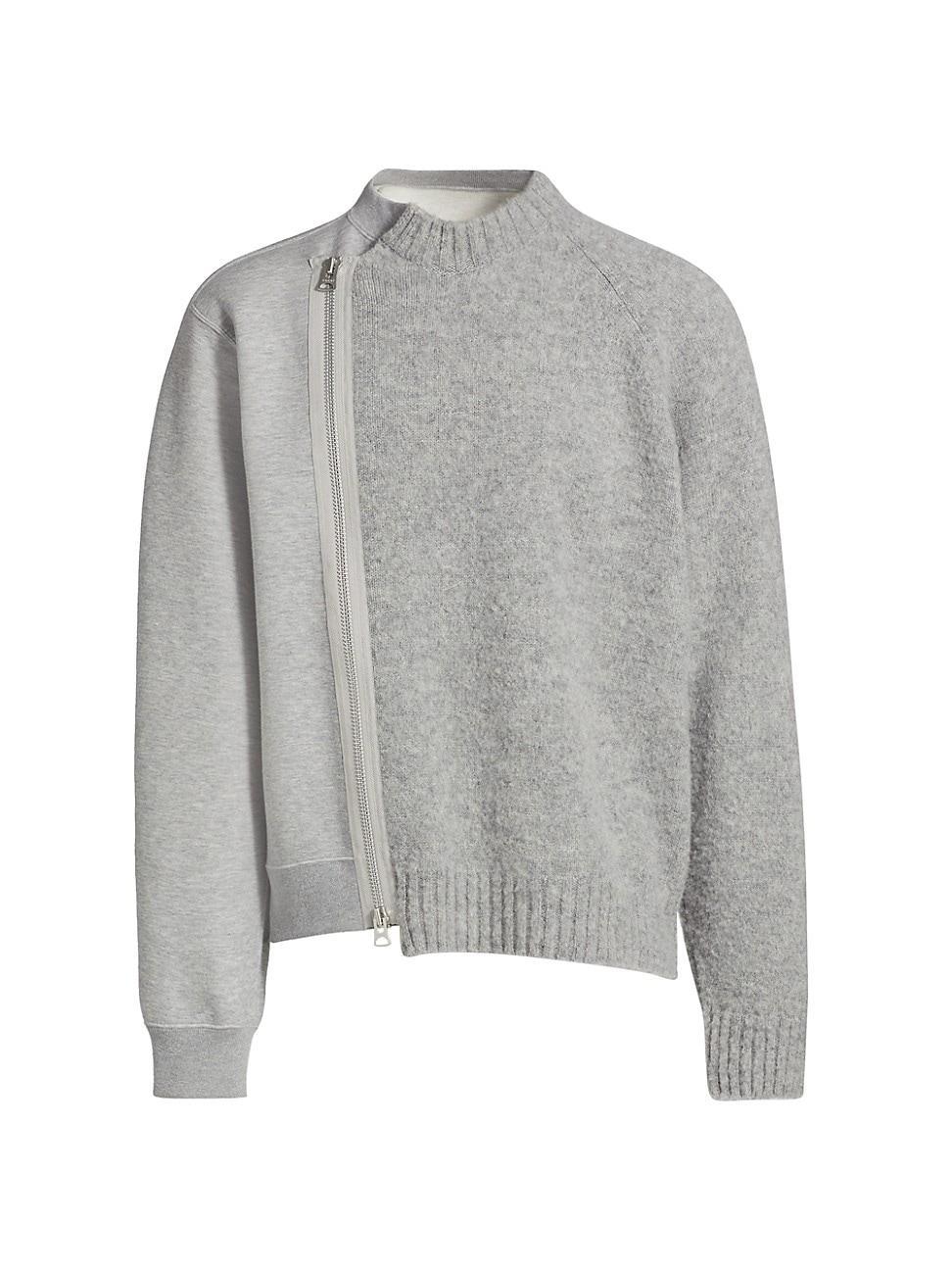 Mens Asymmetric Zip Knit Sweater Product Image