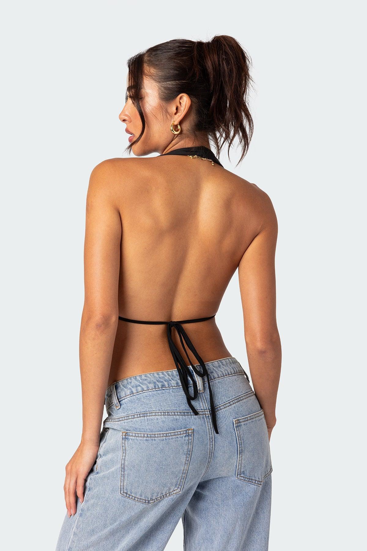 Split Front Halter Top Product Image