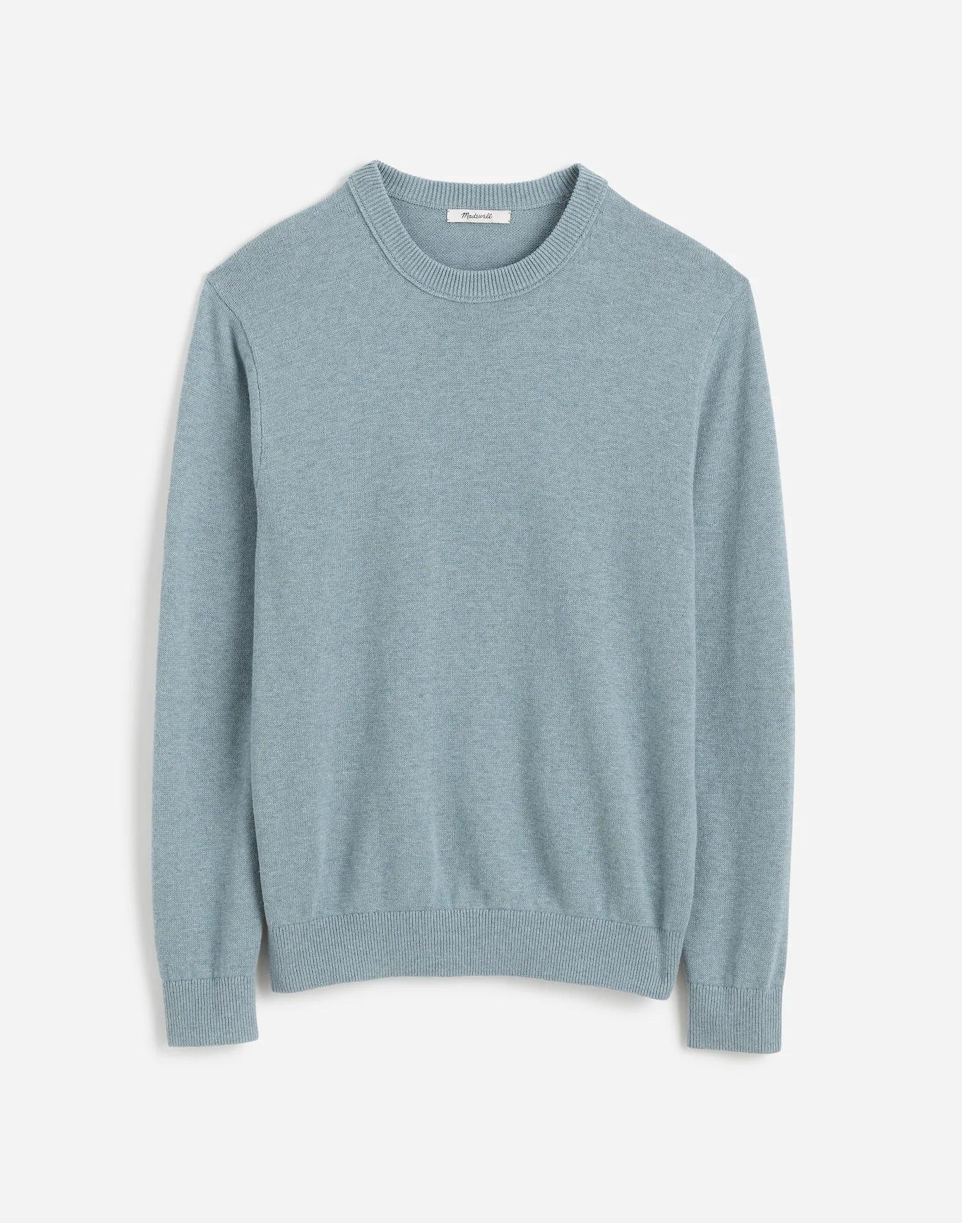 Crewneck Sweater in Lightweight Cotton-Linen Blend Product Image