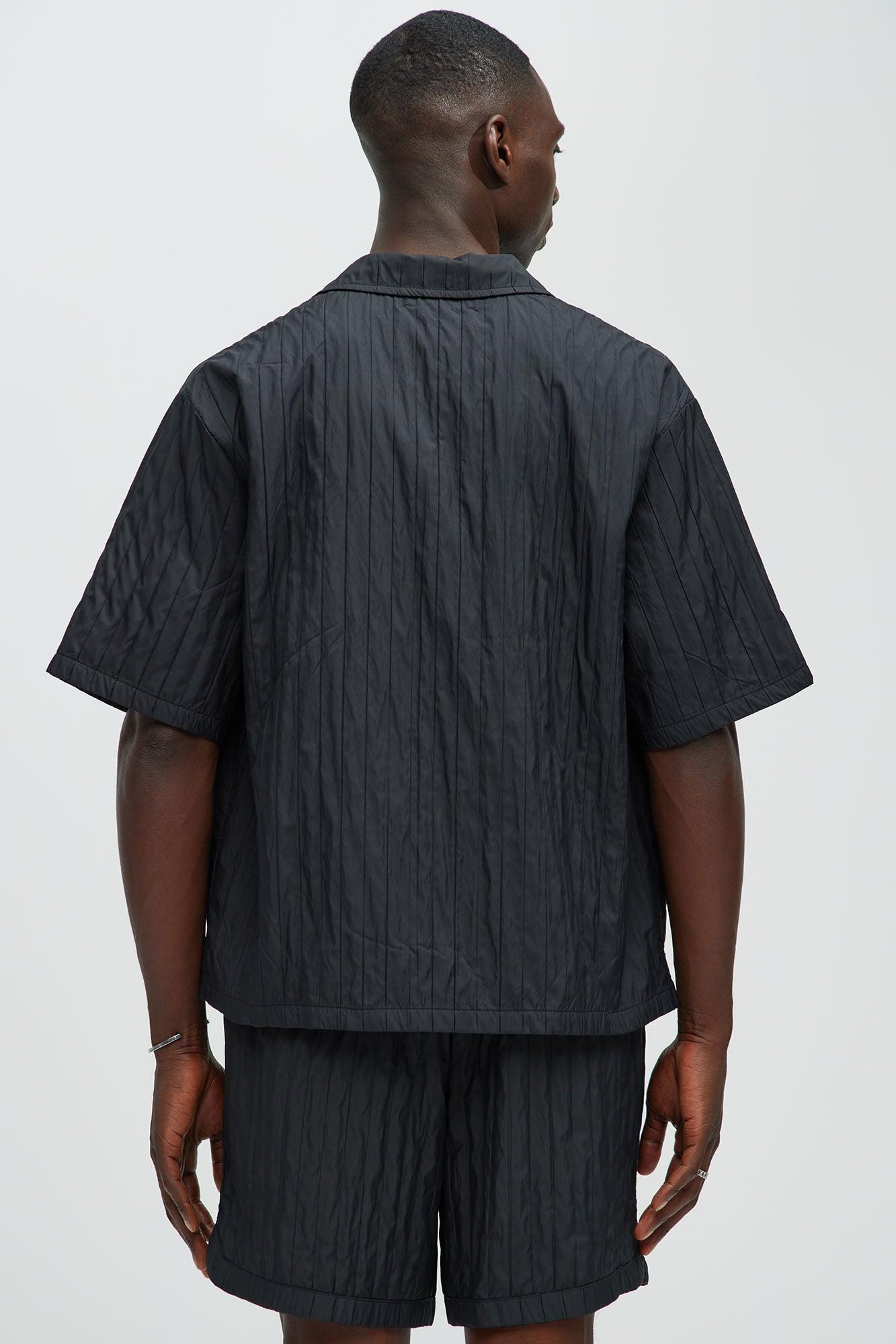 Cavour Crinkled Shirt - Black Product Image