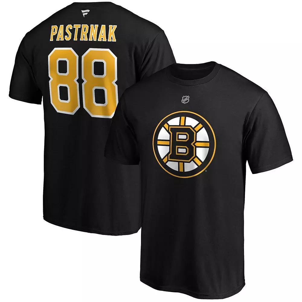 Men's Fanatics Branded David Pastrnak Black Boston Bruins Big & Tall Name & Number T-Shirt,  Product Image