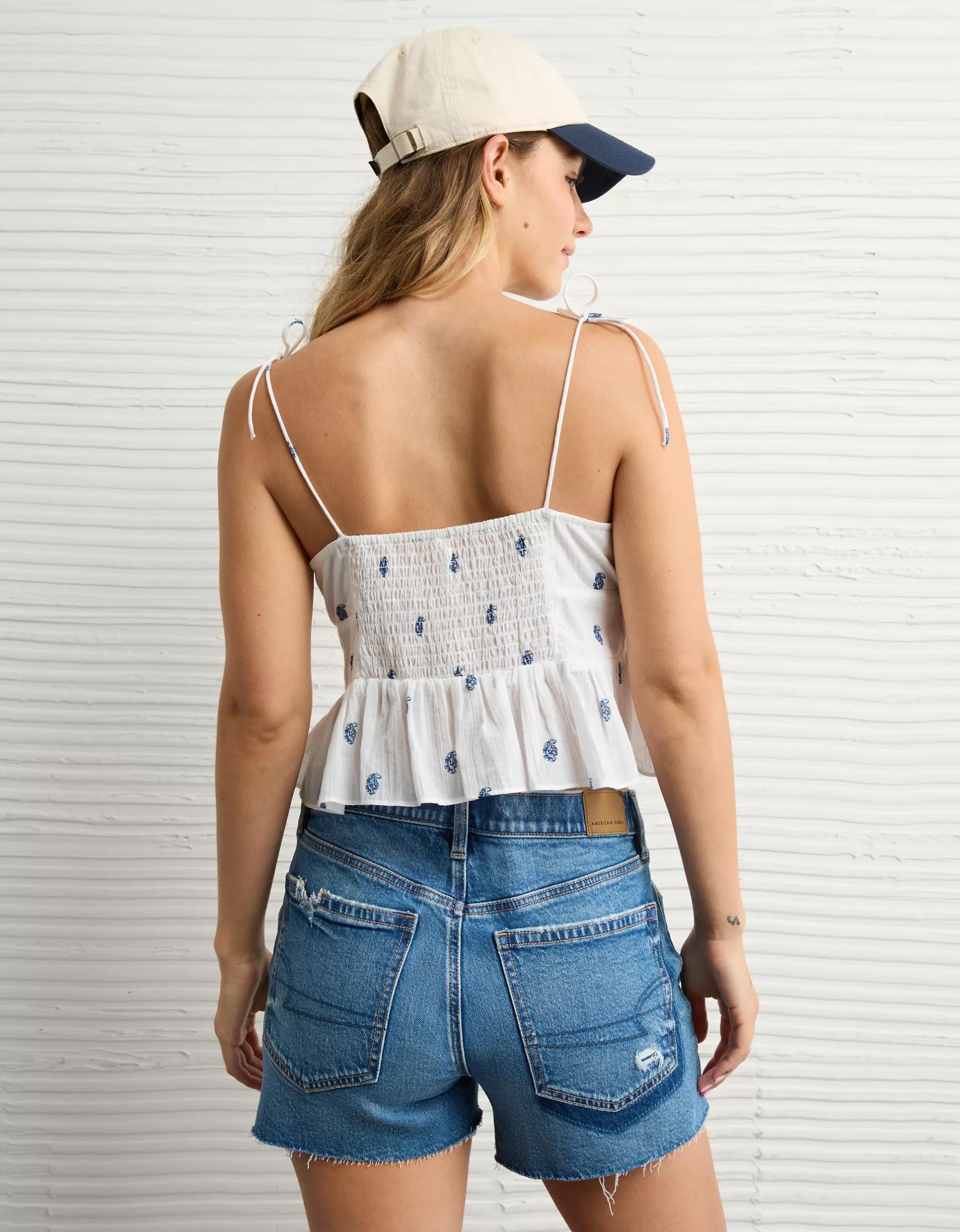 AE Tie Strap Corset Tank Top Product Image