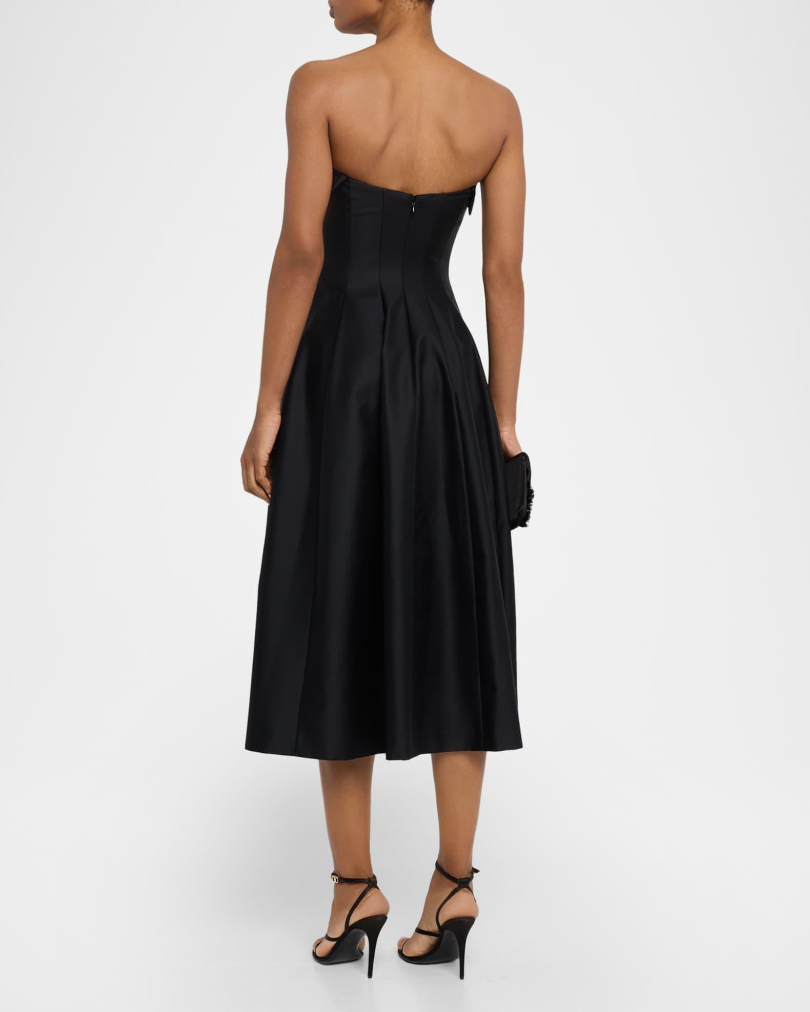 Strapless Pleated Midi Dress Product Image