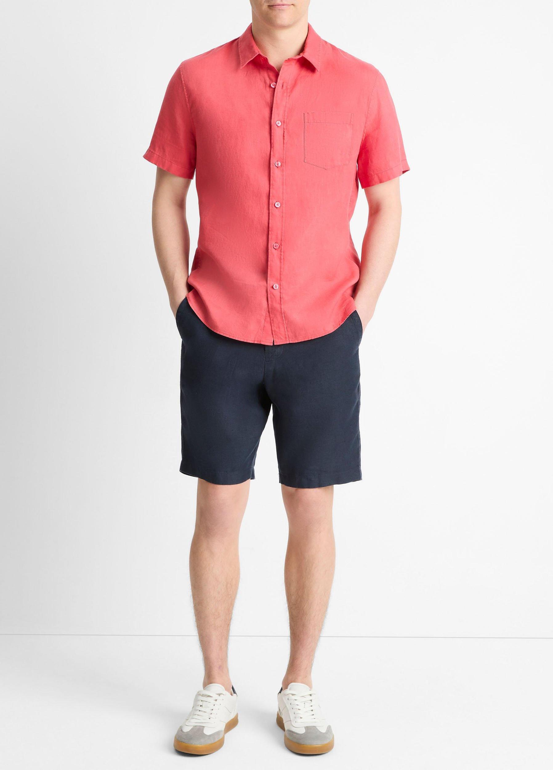 Linen Short-Sleeve Shirt Product Image