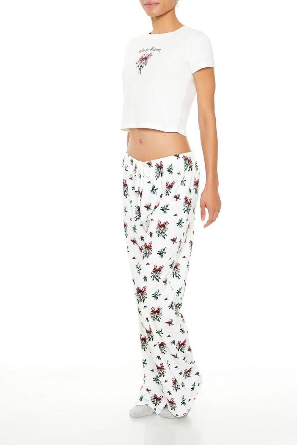 Mistletoe Tee & Pants Pajama Set | Forever 21 Product Image