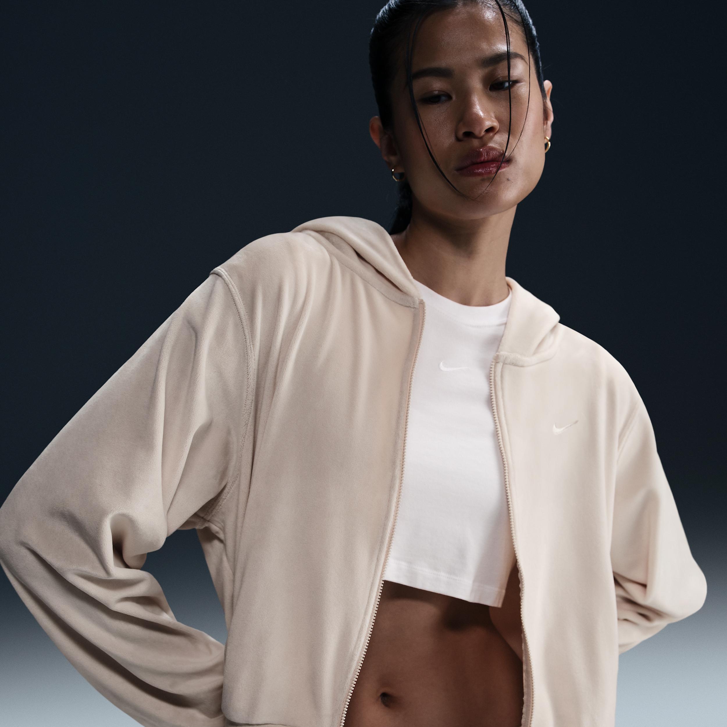 Women's Nike Sportswear Chill Knit Loose Velour Full-Zip Hoodie Product Image