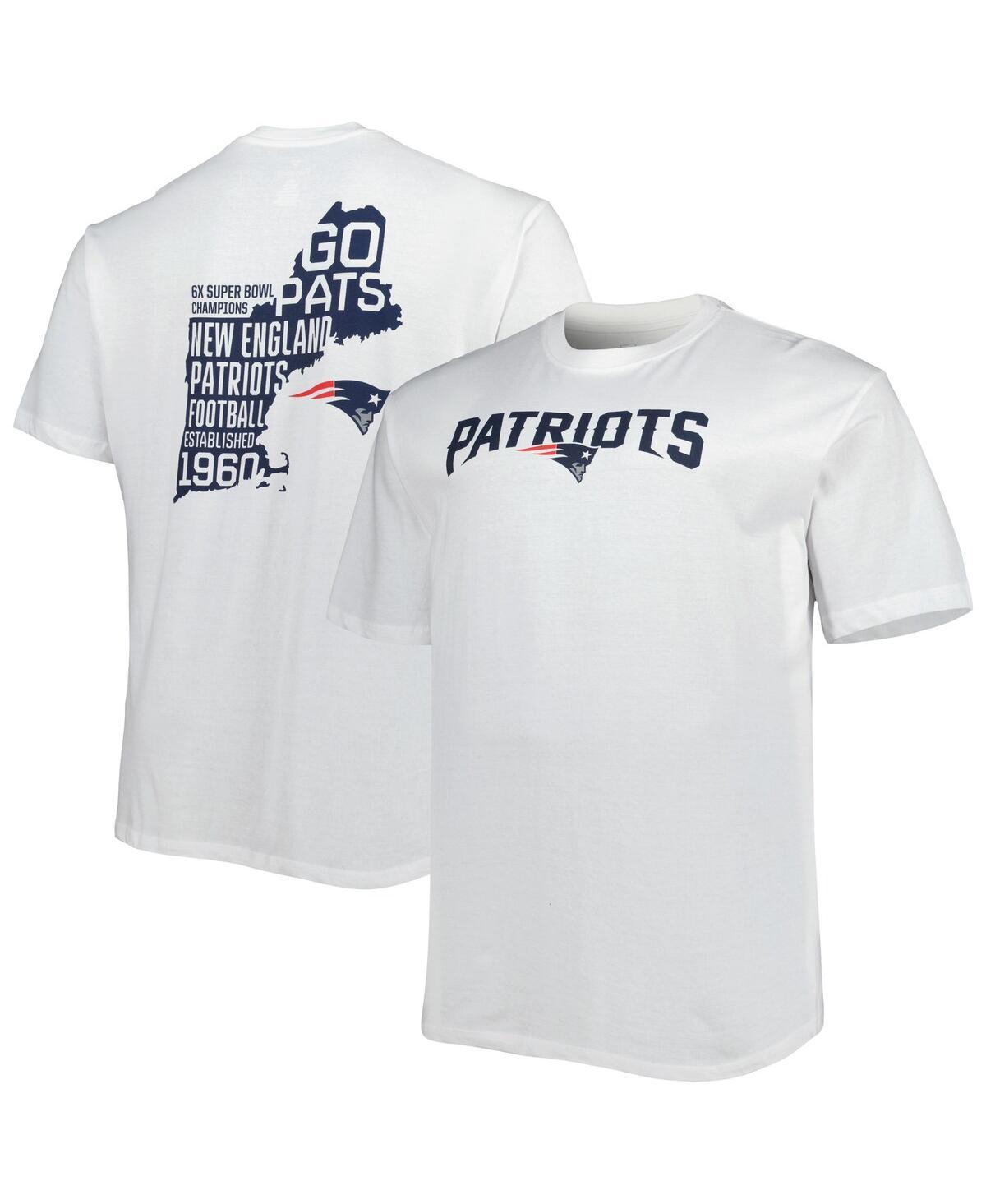 Men's Fanatics Branded White New England Patriots Big & Tall Hometown Collection Hot Shot T-Shirt, Size: 2XB Product Image