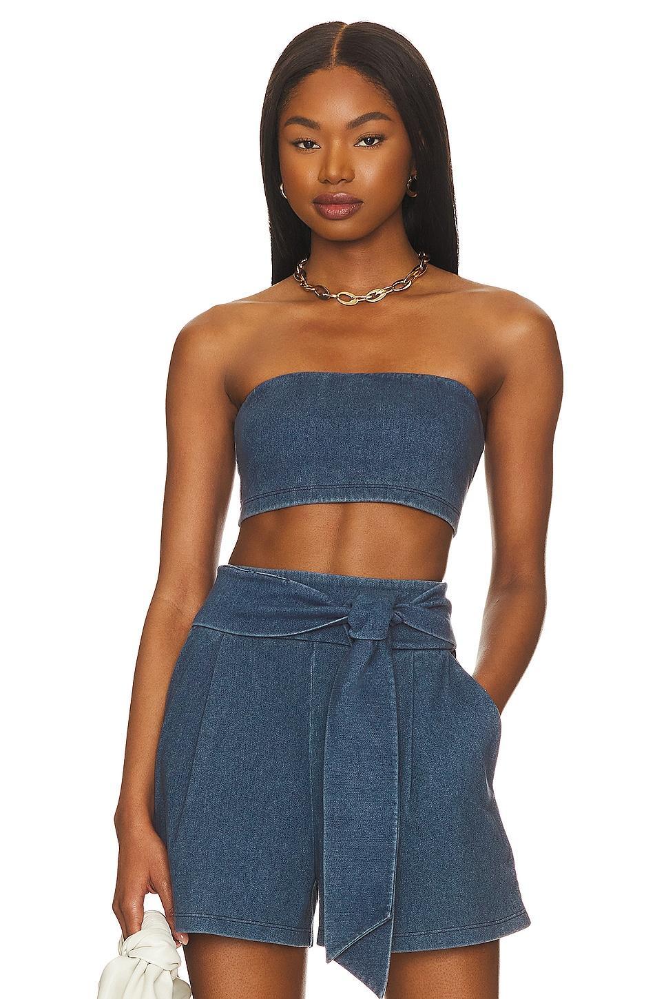 Stretch Denim Micro Tube Top Susana Monaco Product Image