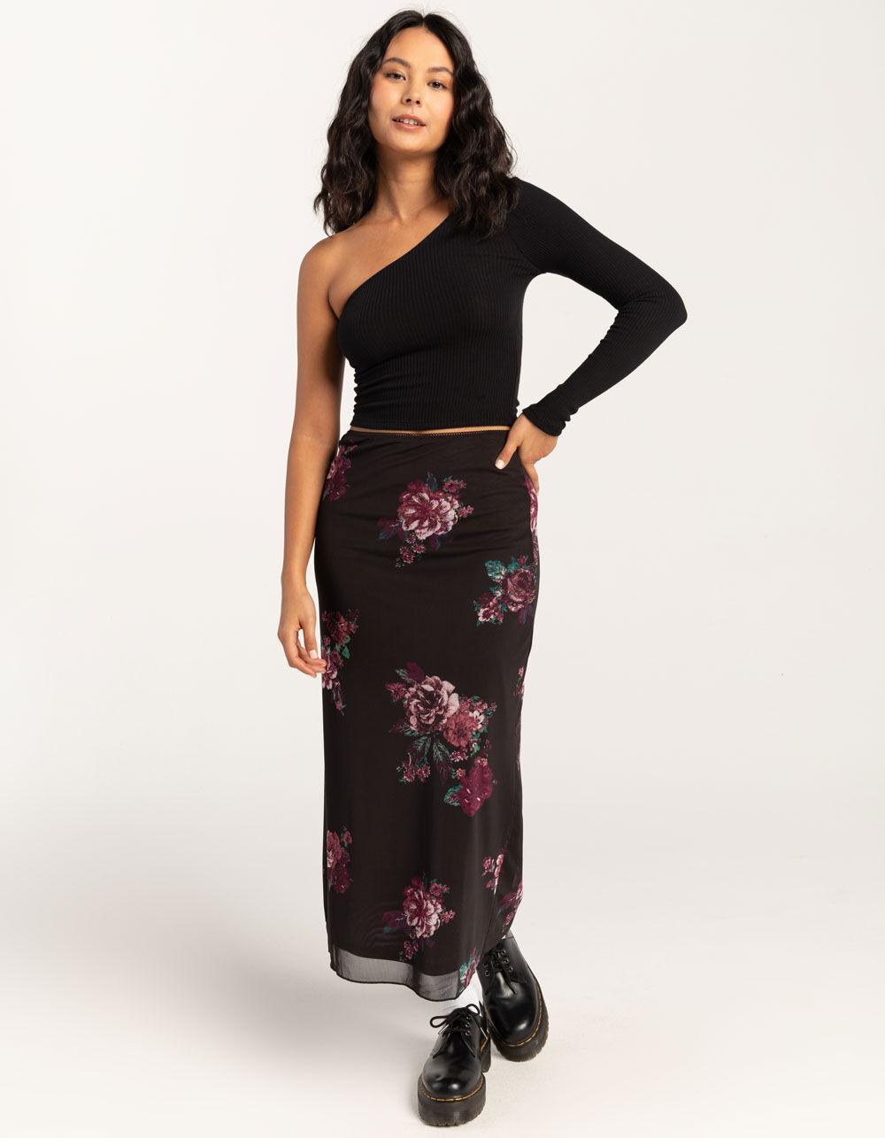 RSQ One Shoulder Long Sleeve Womens Top - LAVENDAR Product Image