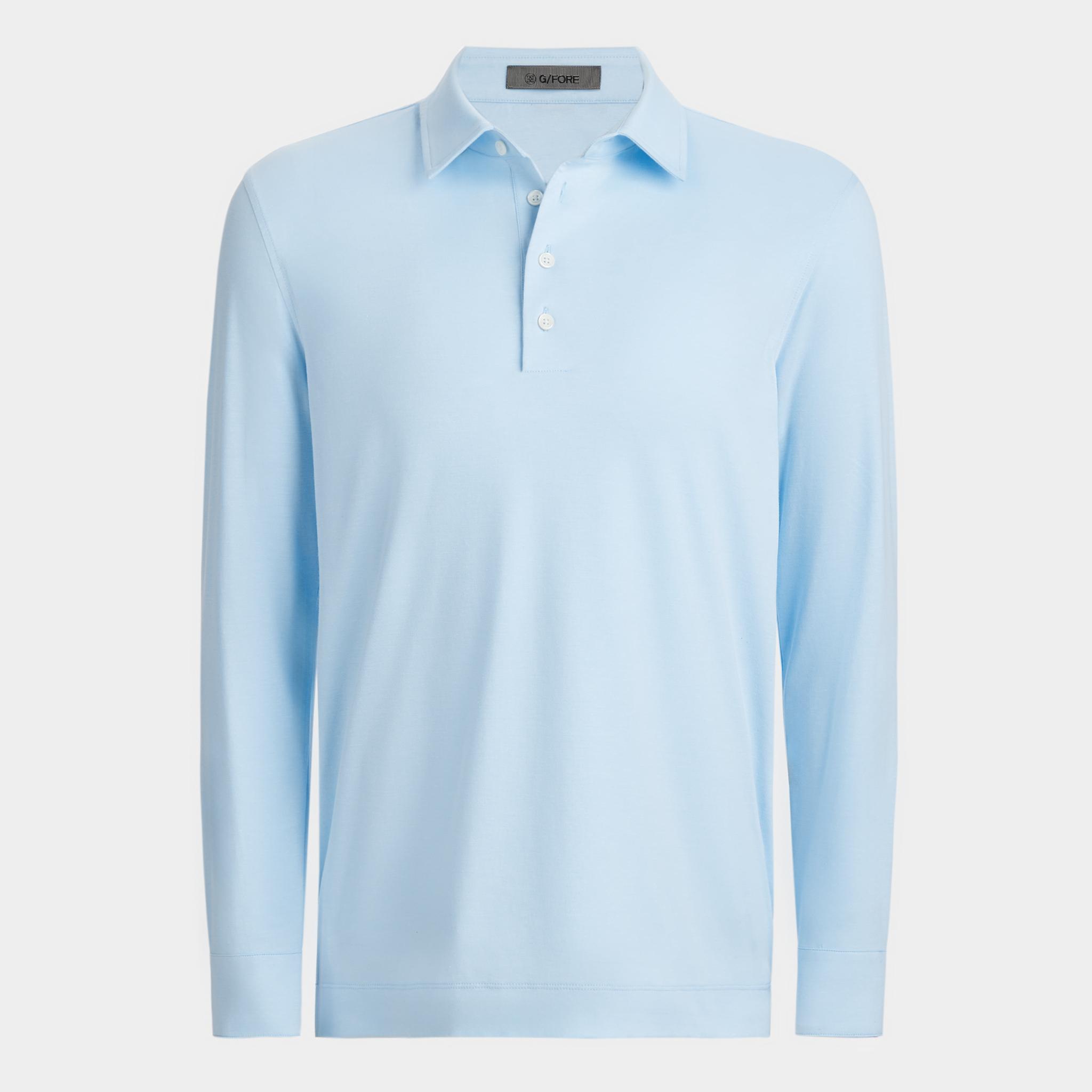 LUXE COTTON BLEND LONG SLEEVE POLO Product Image