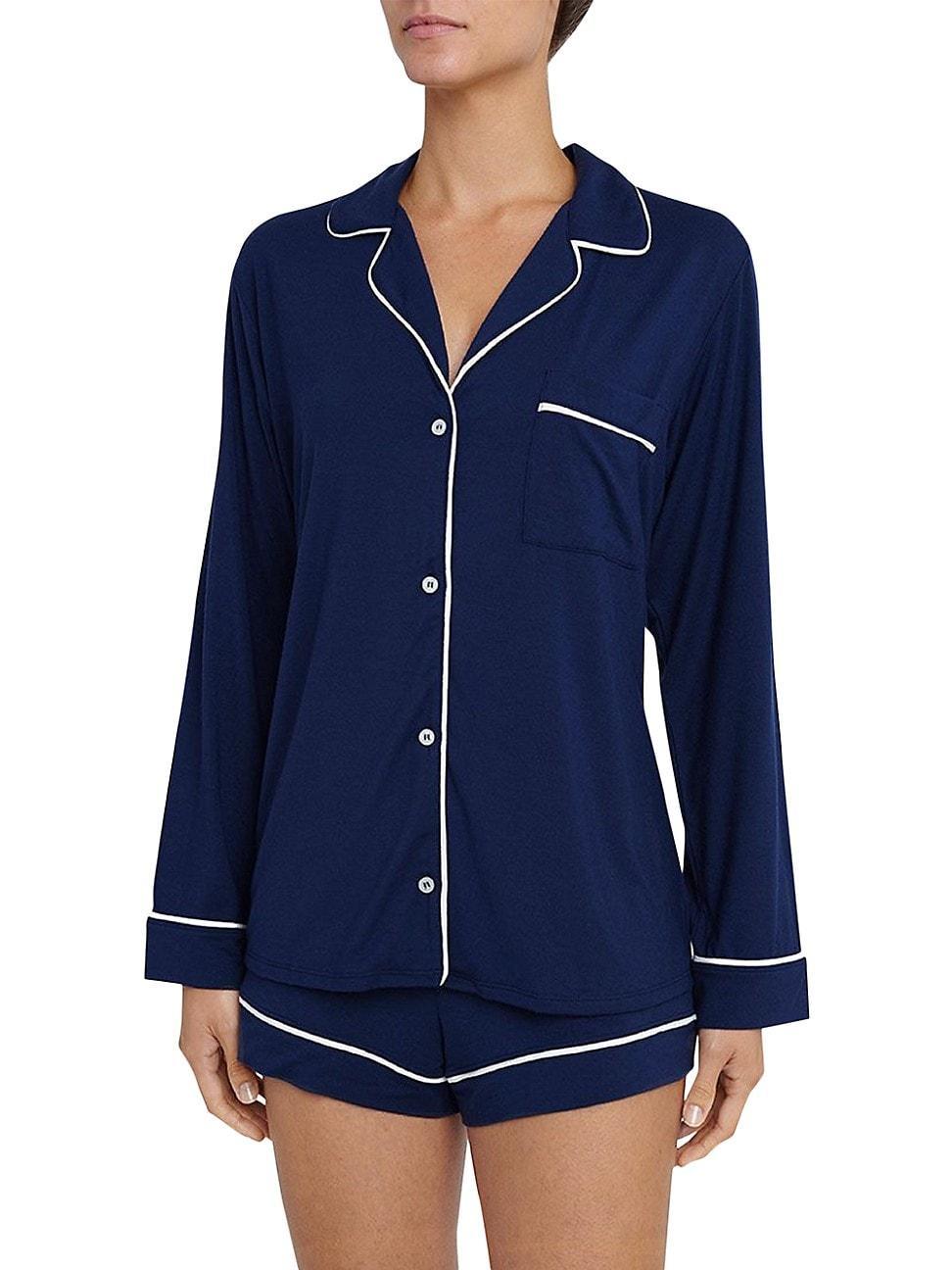 Womens Gisele 2-Piece Piped Pajama Set Product Image