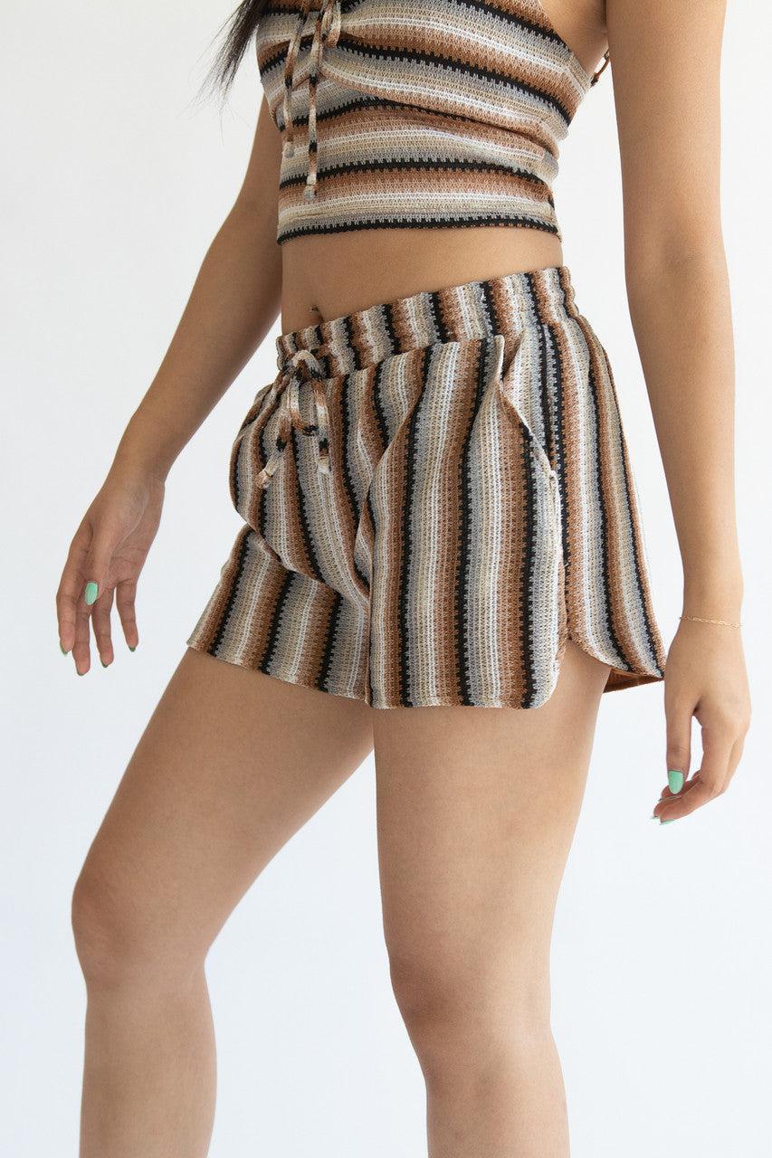 Crochet Stripe Shorts Product Image