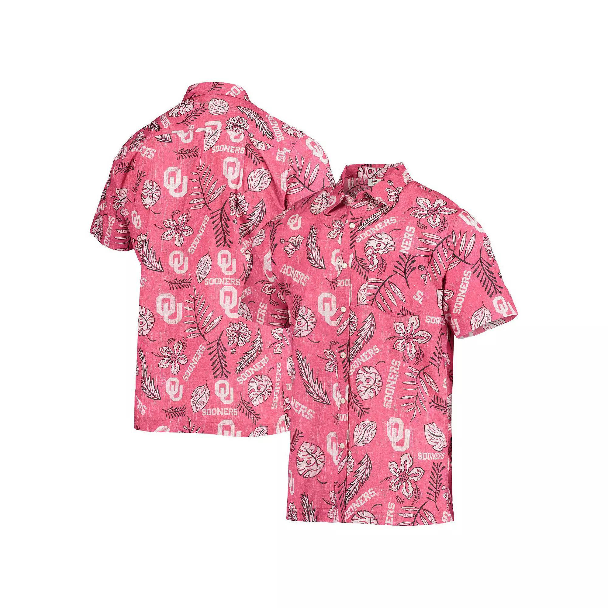 Mens Wes & Willy Crimson Oklahoma Sooners Vintage Floral Button-Up Shirt Product Image
