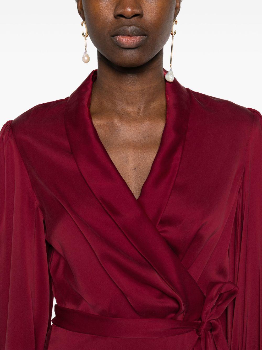 wrap silk midi dress Product Image