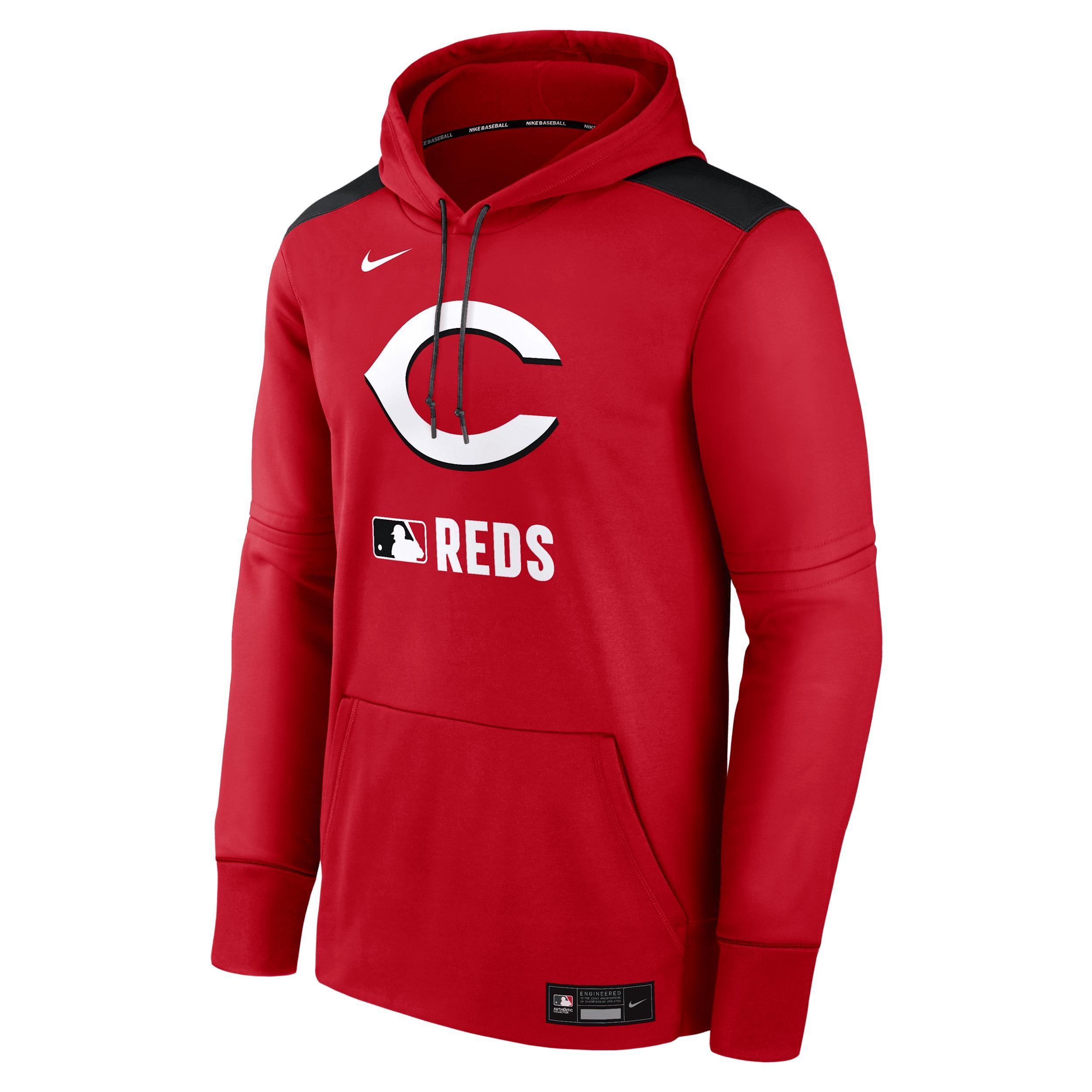 Cincinnati Reds Authentic Collection Men's Nike Therma MLB Pullover Hoodie Product Image