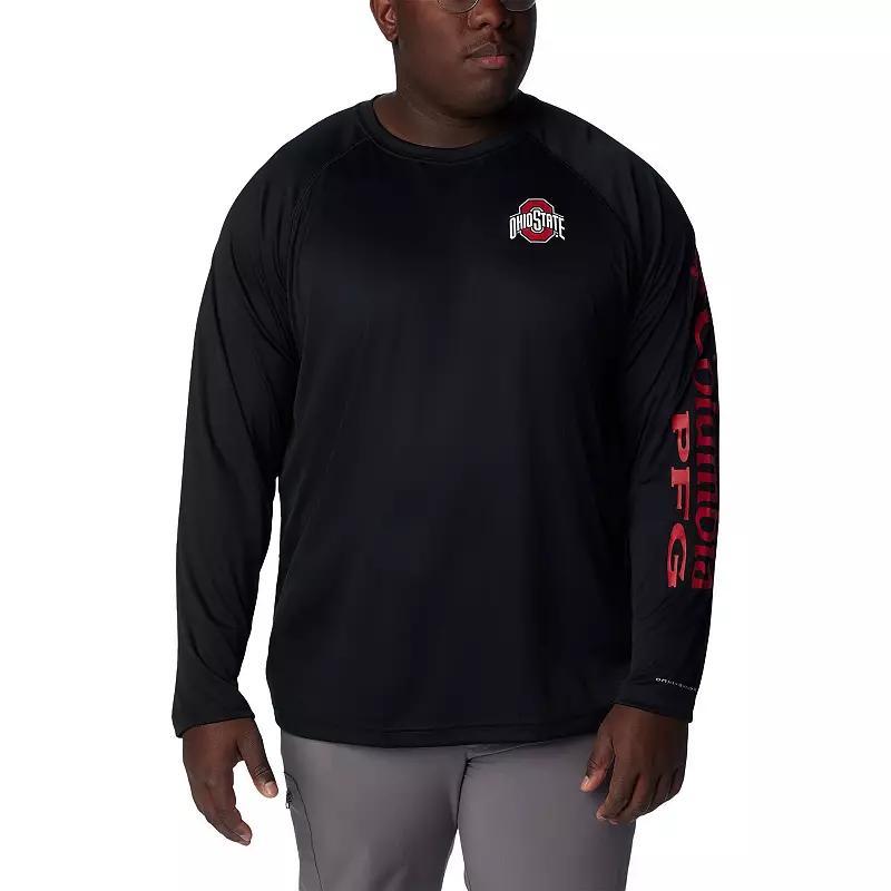 Mens Columbia Ohio State Buckeyes Big & Tall Terminal Tackle Omni-Shade Raglan Long Sleeve T-Shirt Product Image