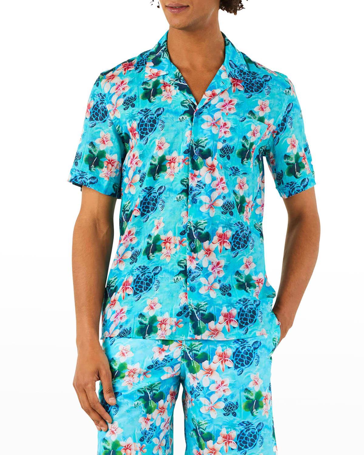 Mens Turtles Jungle Cotton-Linen Shirt Product Image