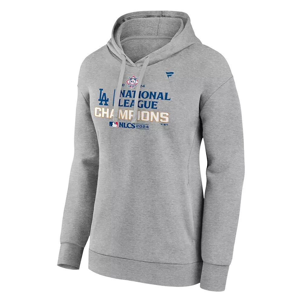 Women's Fanatics Los Angeles Dodgers MLB 2024 National League Champions Locker Room Pullover Hoodie, Size: XL, Grey Gray Product Image