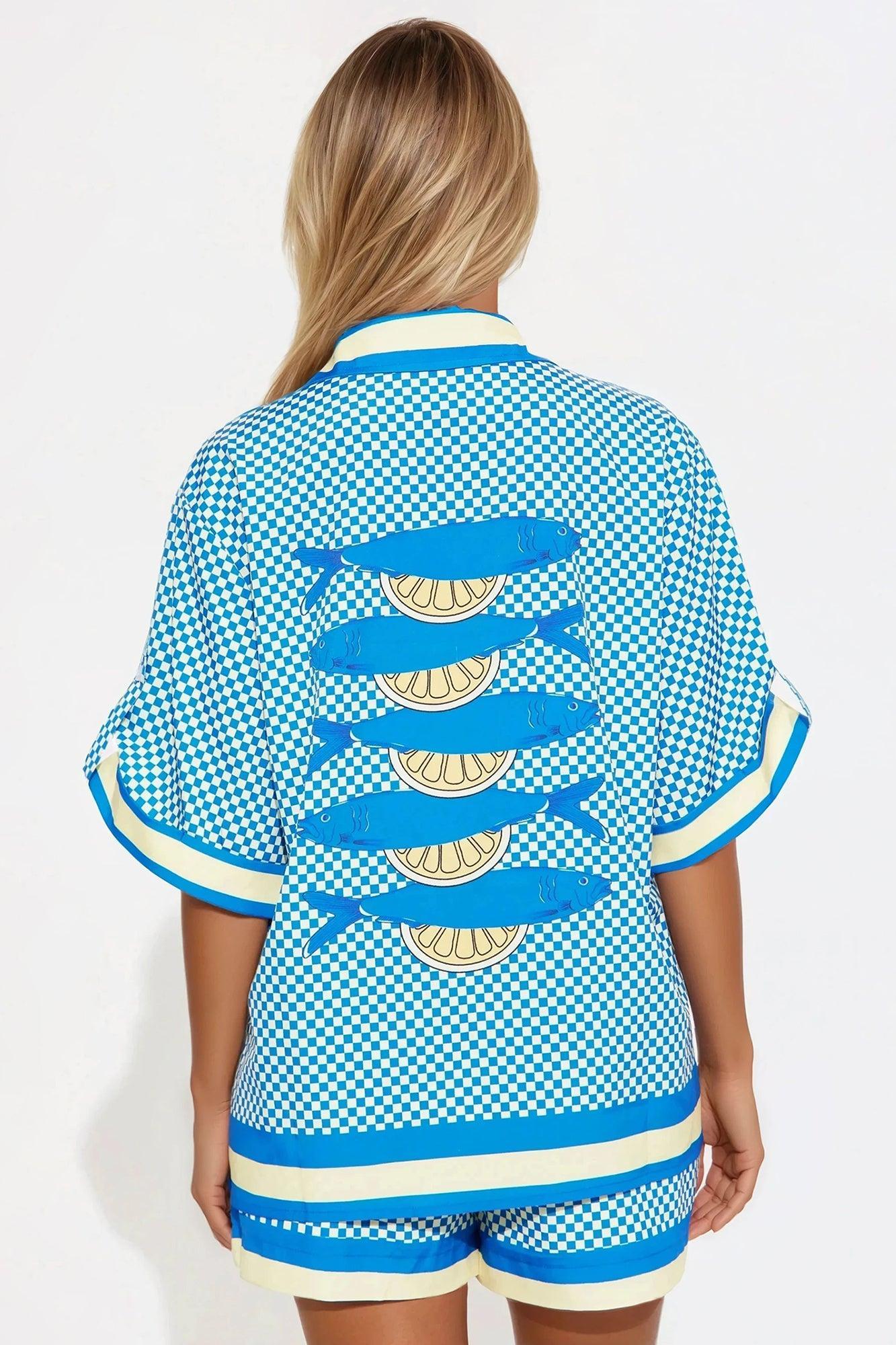 Tidal Treasures Short Set - Royal/combo Product Image